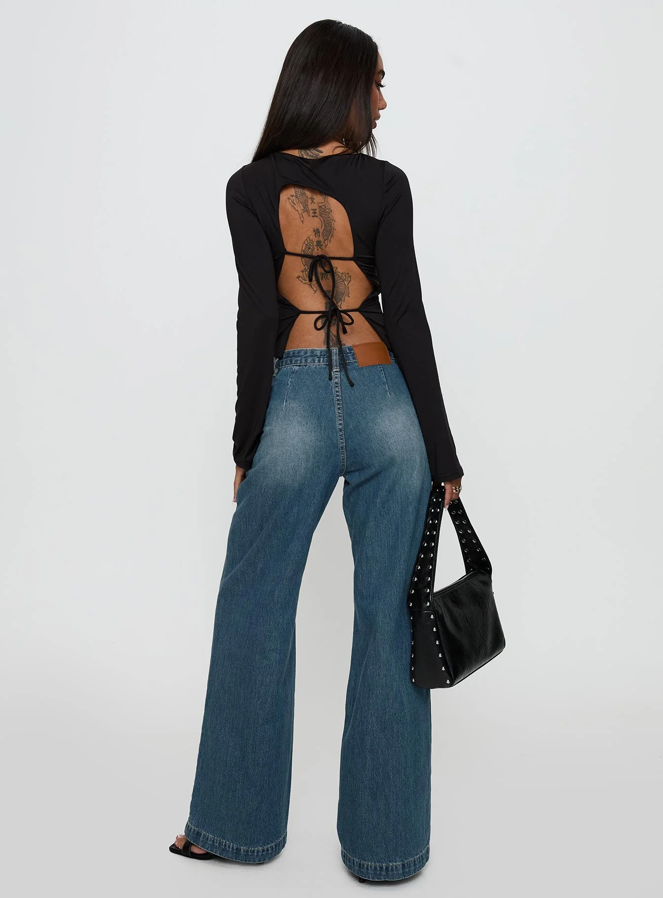 Laguardia Mid Rise Wide Leg Jeans Dark Blue Wash