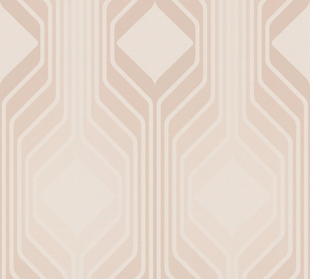 Vliesbehang met ruitmotief in retro stijl - beige, crème #1