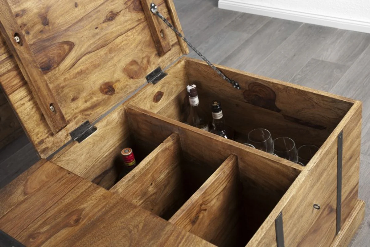 Designer solid wood coffee table natural 100 x H. 40 cm - home bar - salon living room table - unique