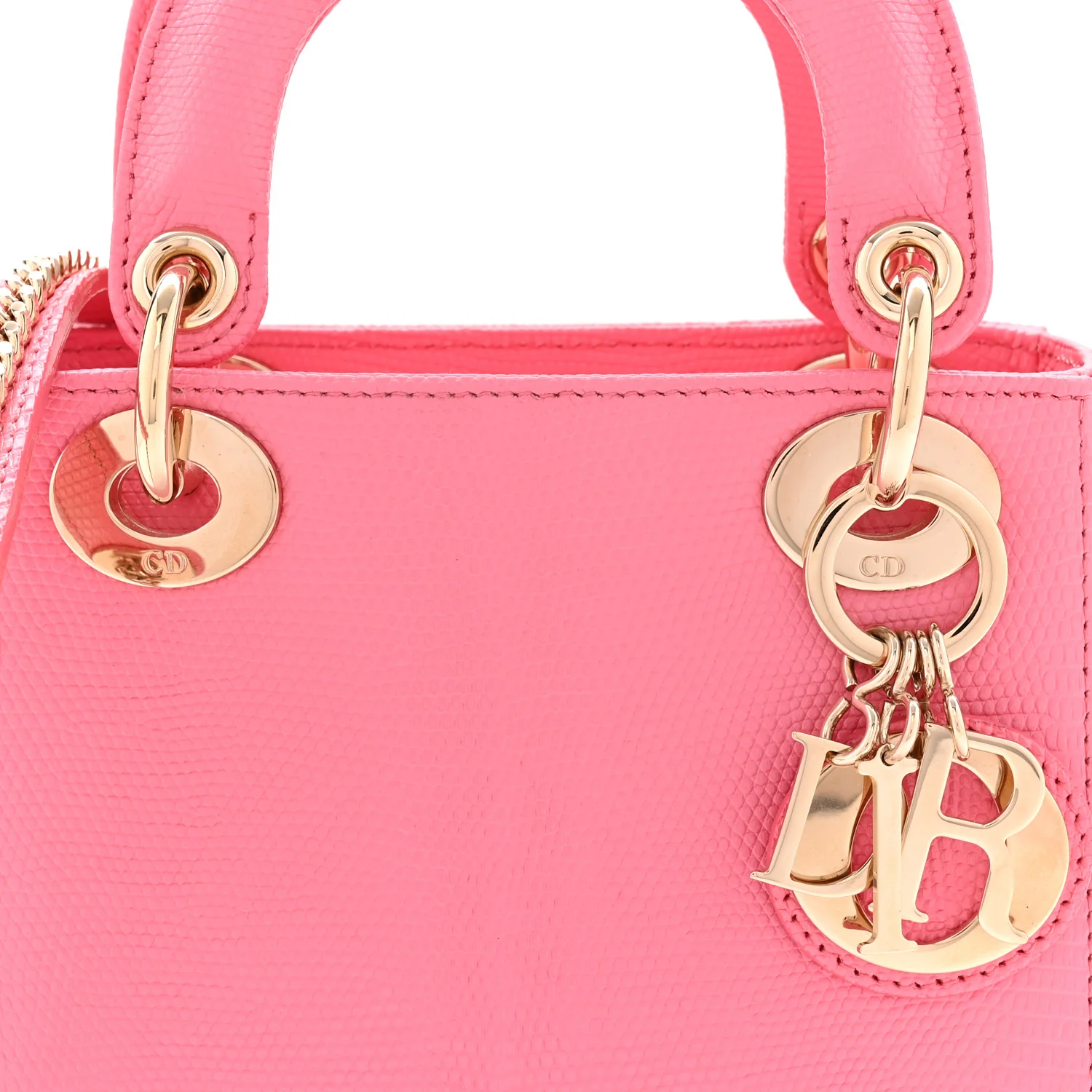 Lizard Mini Lady Dior Pink - Top Club
