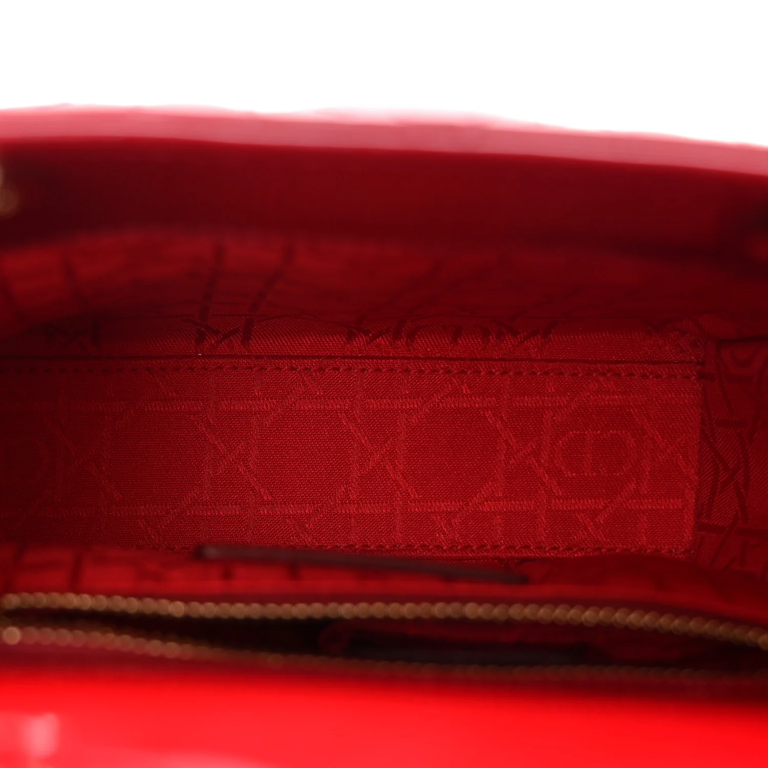 Patent Cannage Mini Lady Dior Red - Top Club