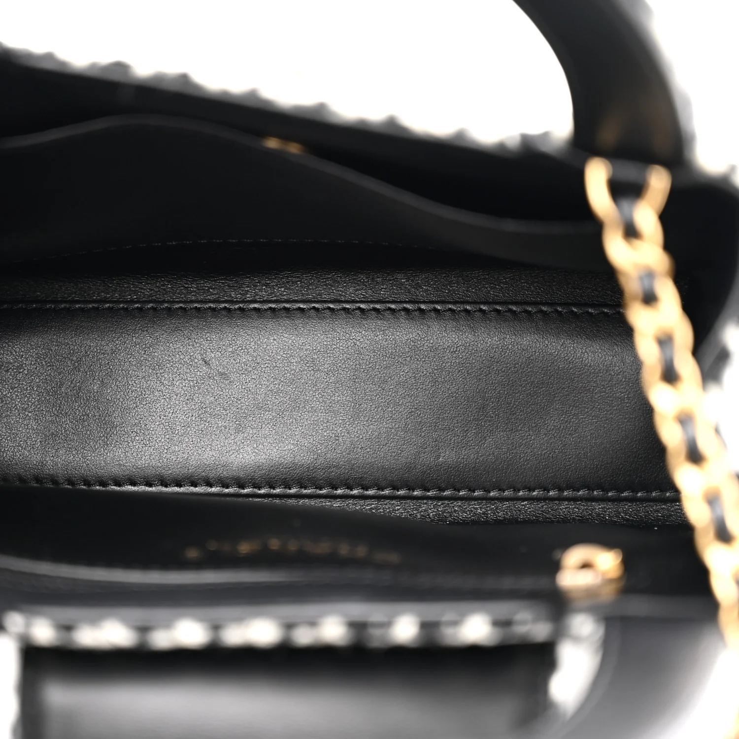 Tweed Houndstooth Quilted Nano Kelly Shopper Black White - Top Club
