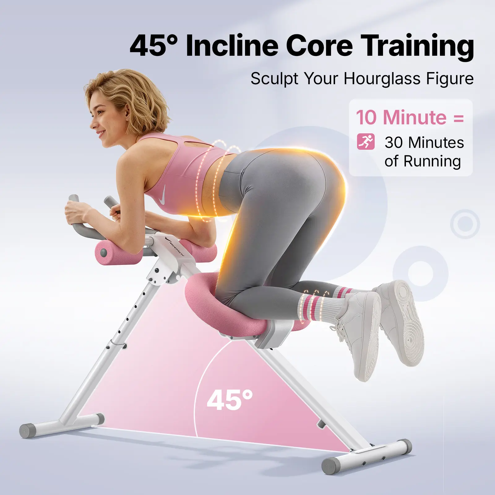 Merach Adjustable Ab Trainer Machine with LCD Monitor 10-Level Foldable Abdominal Exercise Machine Core Trainer Machine Workout for Arm, Leg, Buttocks Shaper Summervibes