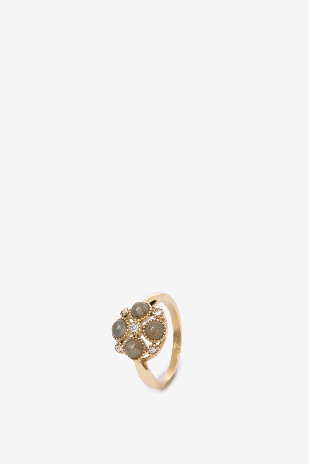 Gold plated ring met vintage stenen