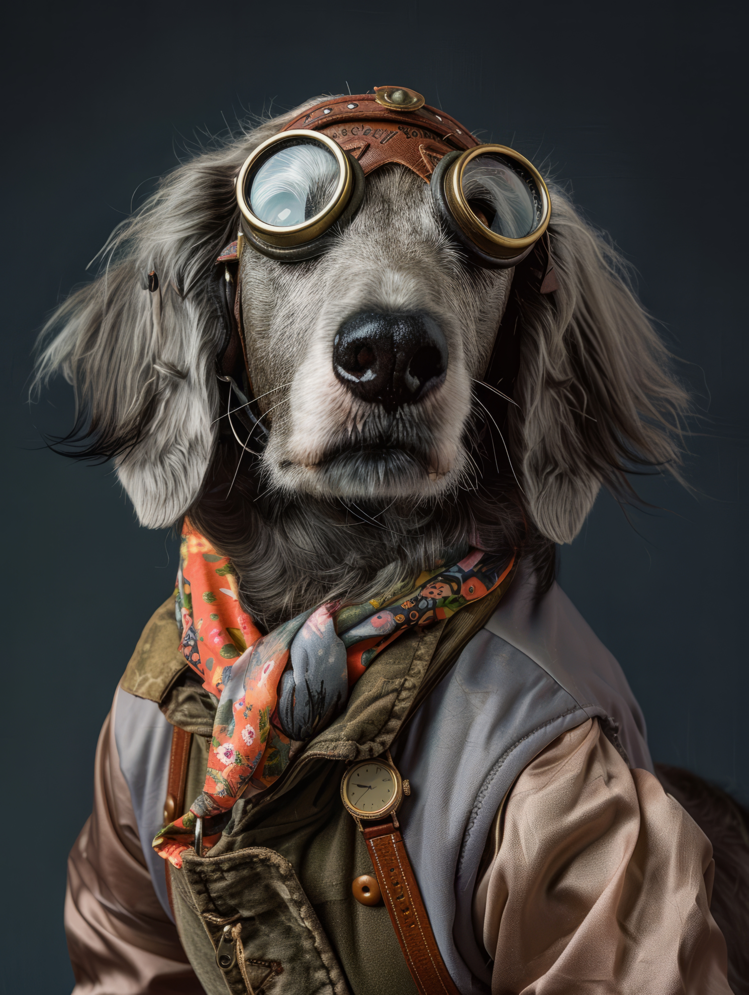 Canvas schilderij van een Flat Coated Retriever 100x200 cm