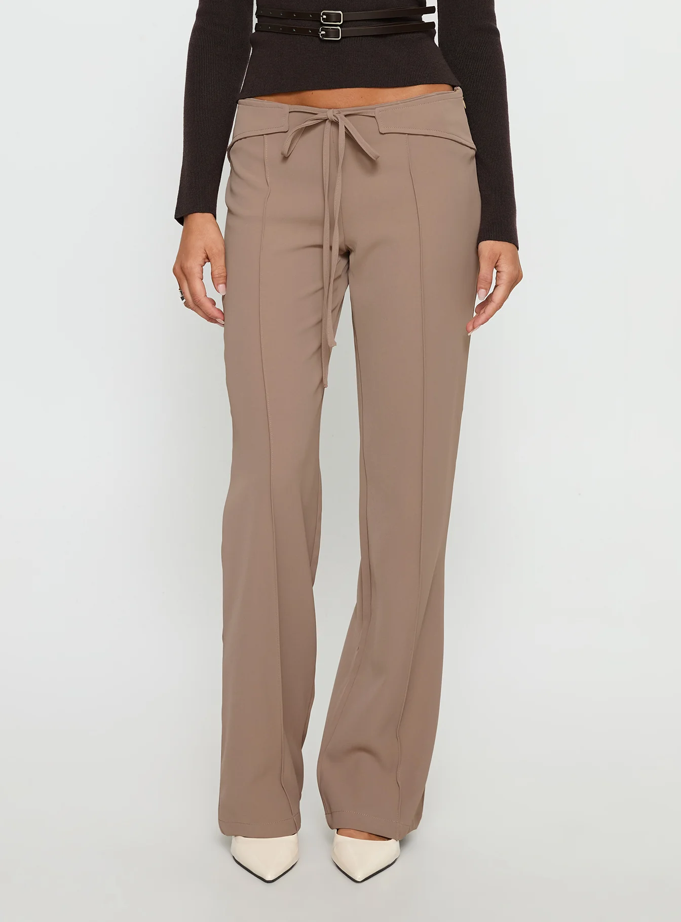 Narratives Wrap Tie Trouser Pant Taupe