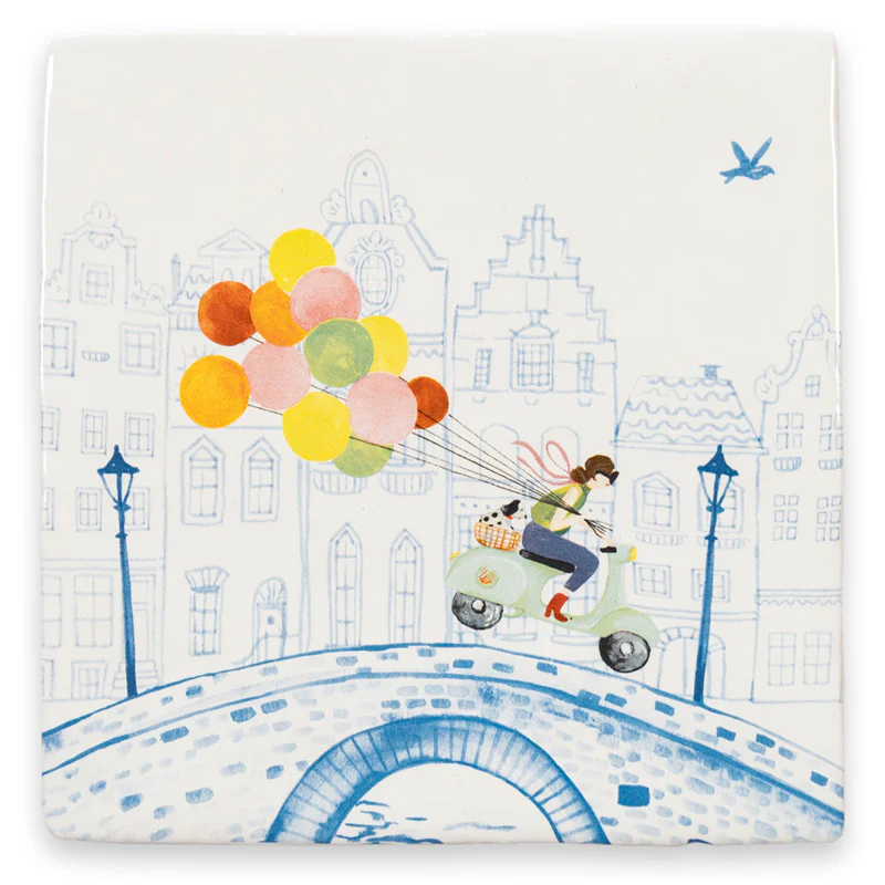 Wandtegel Balloon service M