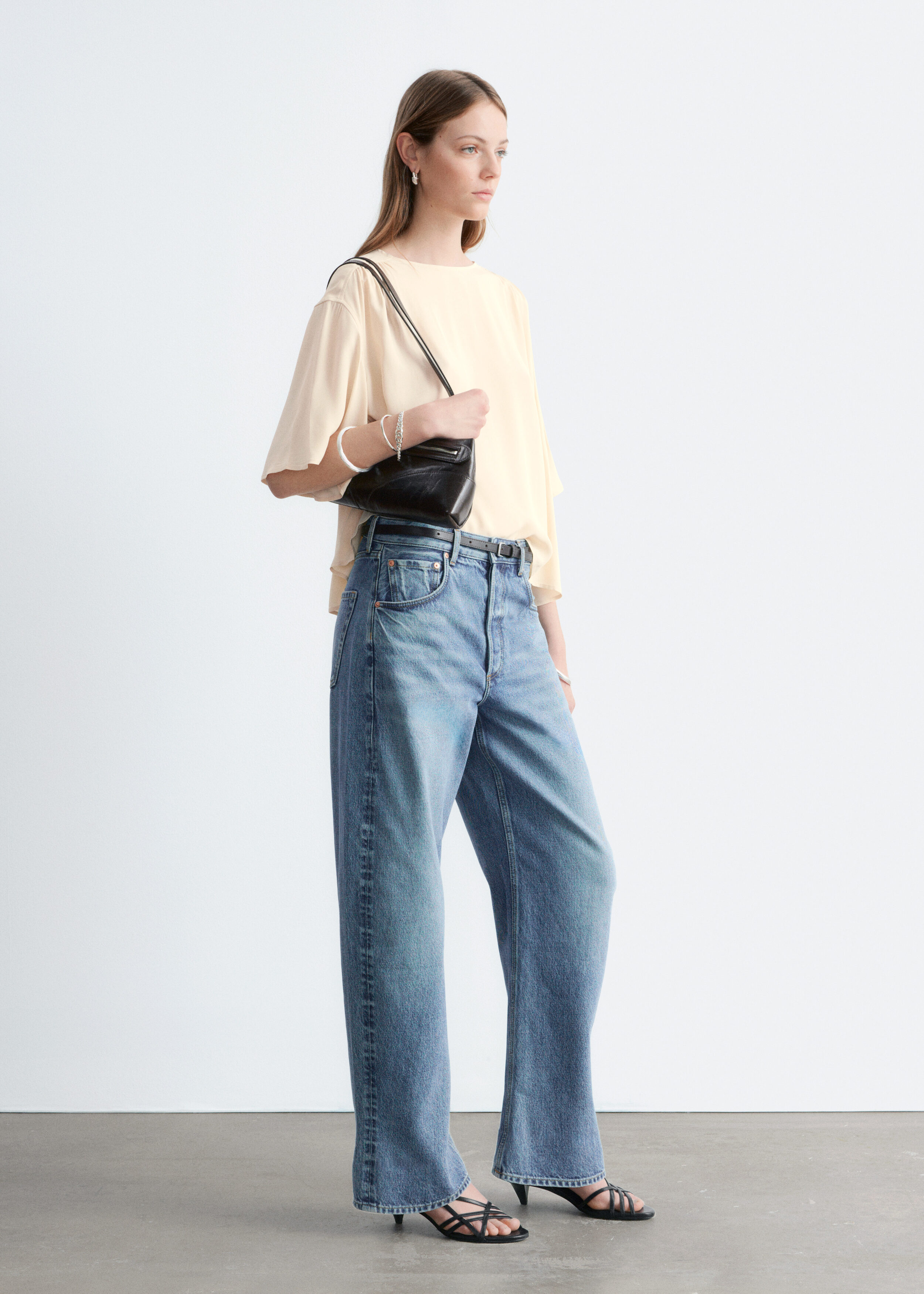 & Other Stories GATHERED CREPE BLOUSE