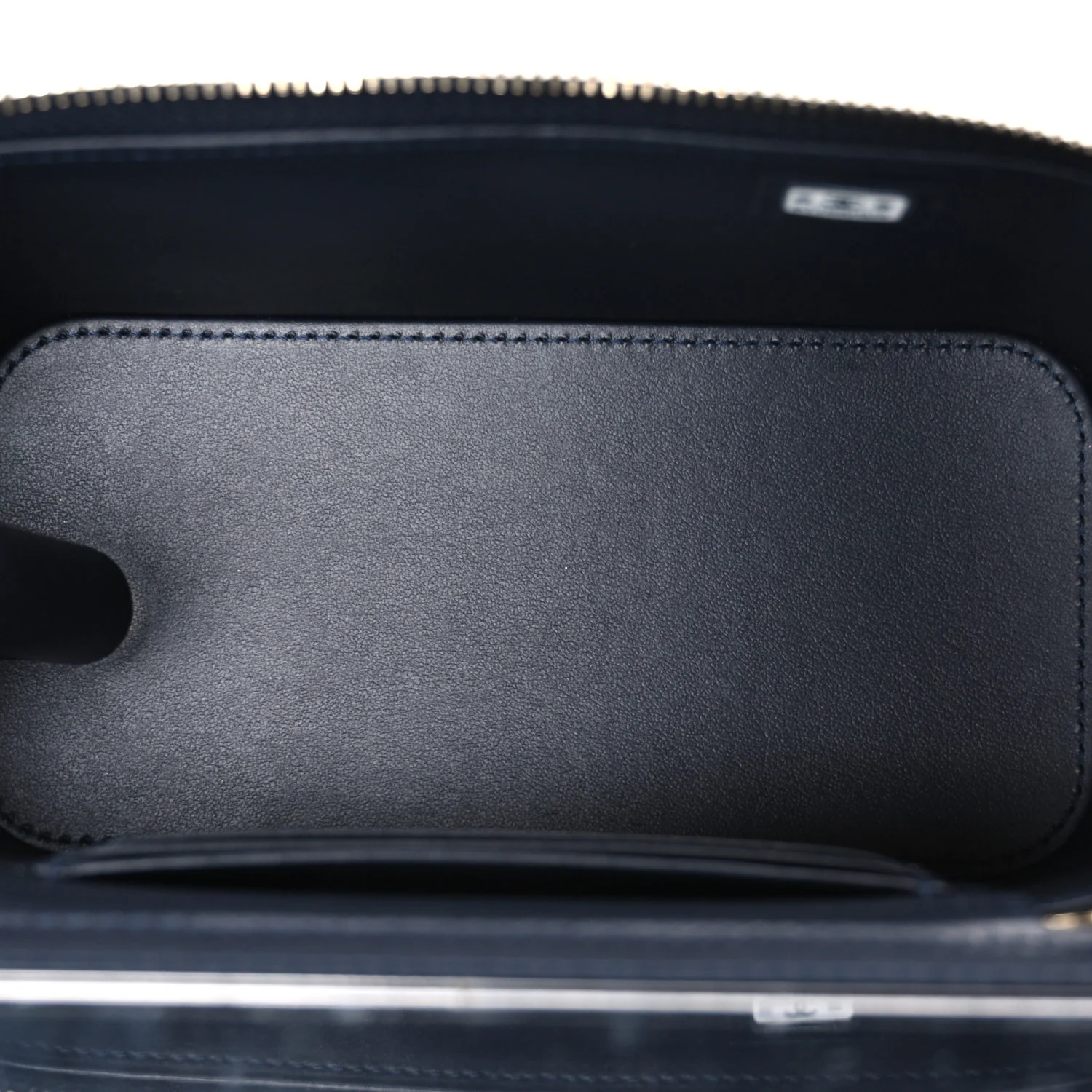 Denim Quilted Vanity Case With Chain Dark Blue Orange - Top Club
