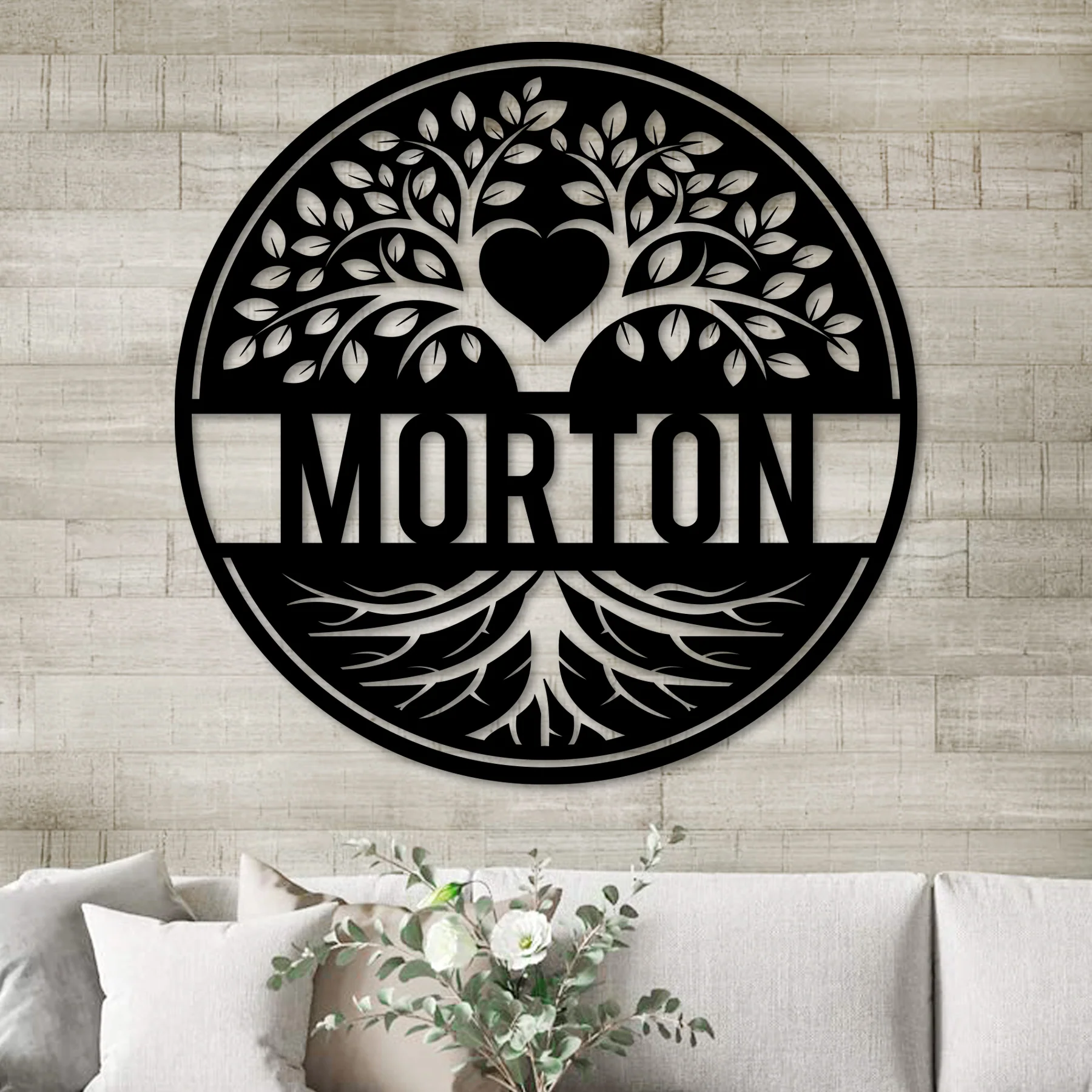 Custom Family Tree With Heart Metal Wall Decor - Alvarez Pro Painting LLC
