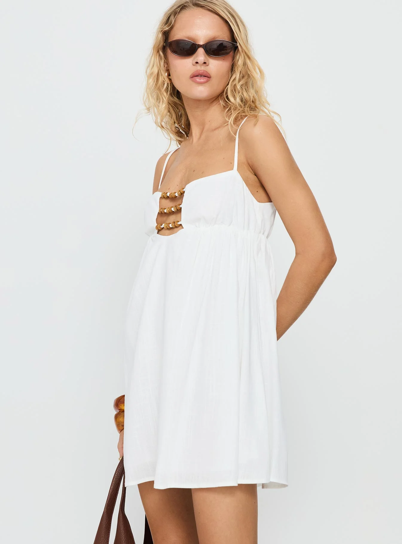 Beabado Beaded Mini Dress White