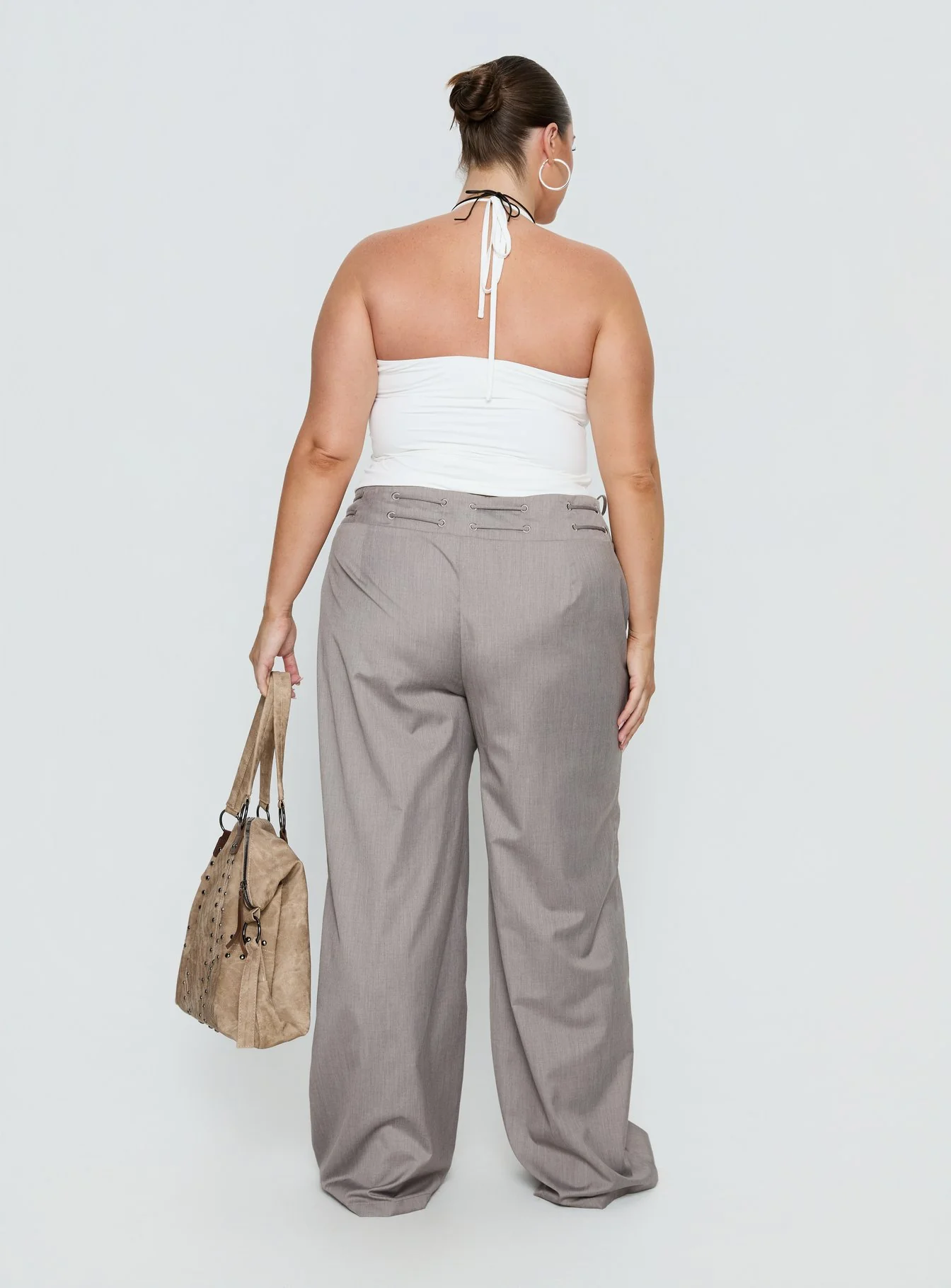 Just Have Fun Wide Leg Pant Grey Curve