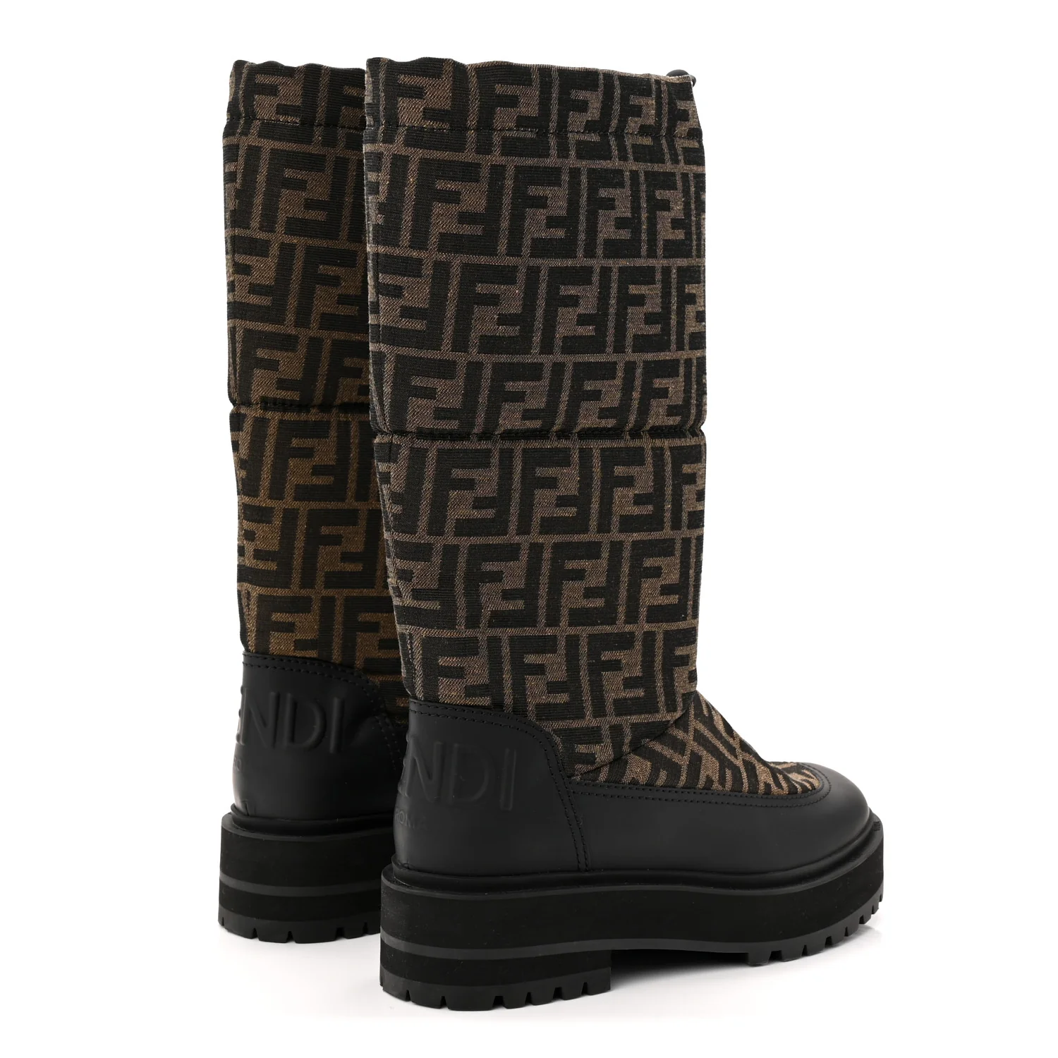 Nylon Jacquard Vitello FF Ski Boots 39 Tobacco Black - Top Club