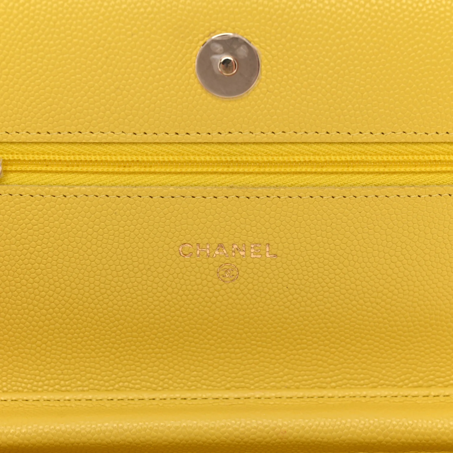 Caviar Quilted Wallet on Chain WOC Yellow - Top Club