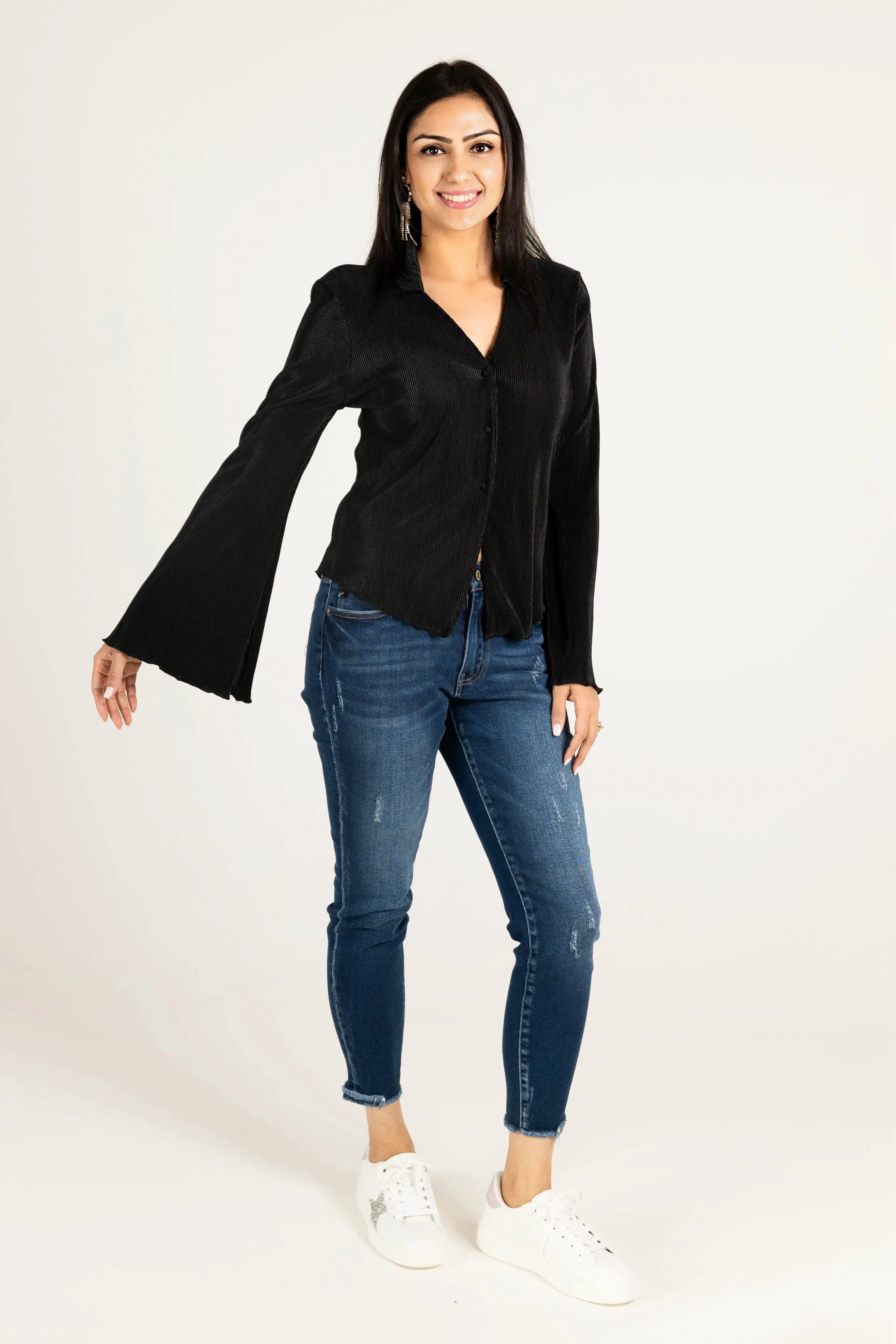 Rolling in the Deep Pleated Top - ALJEGJ