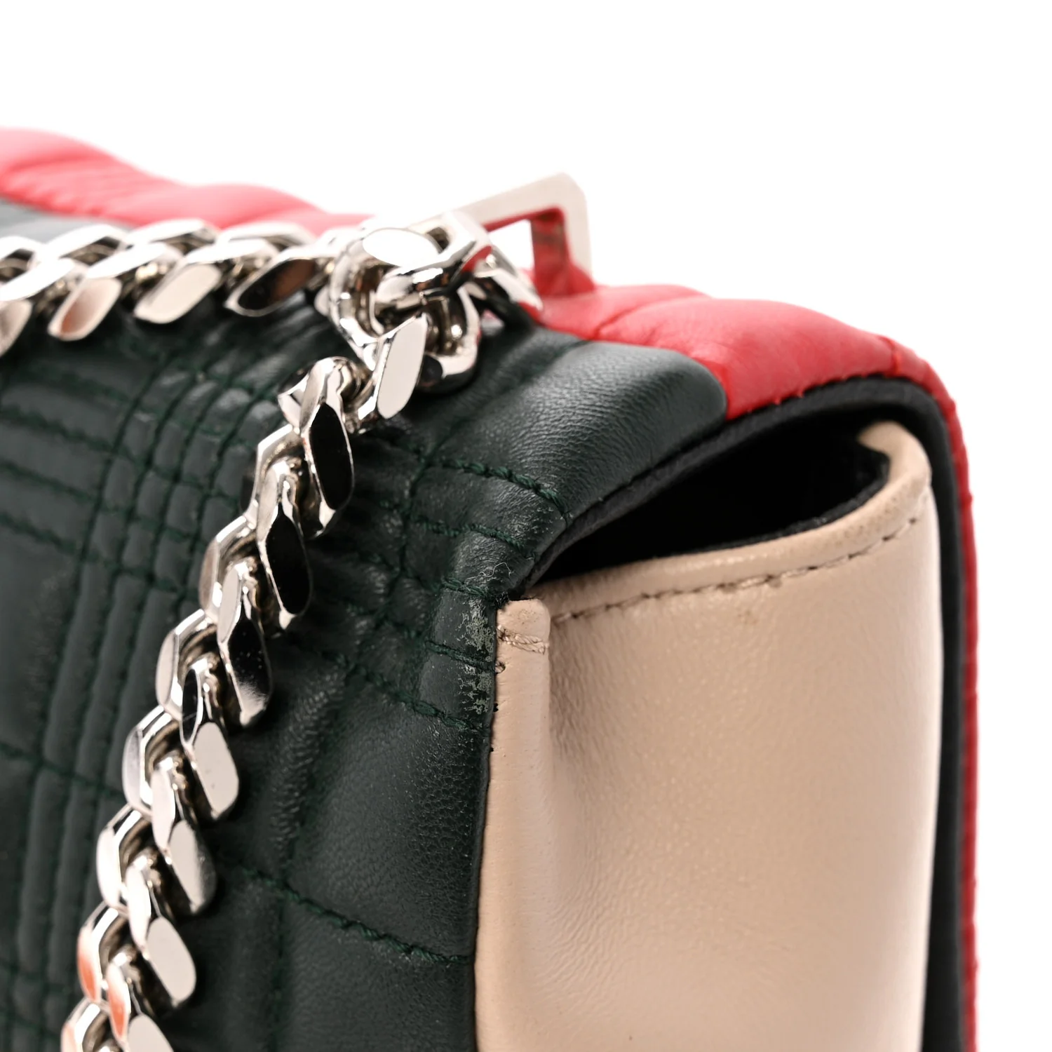 Lambskin Quilted Small Lola Bag Bright Red Orange - Top Club