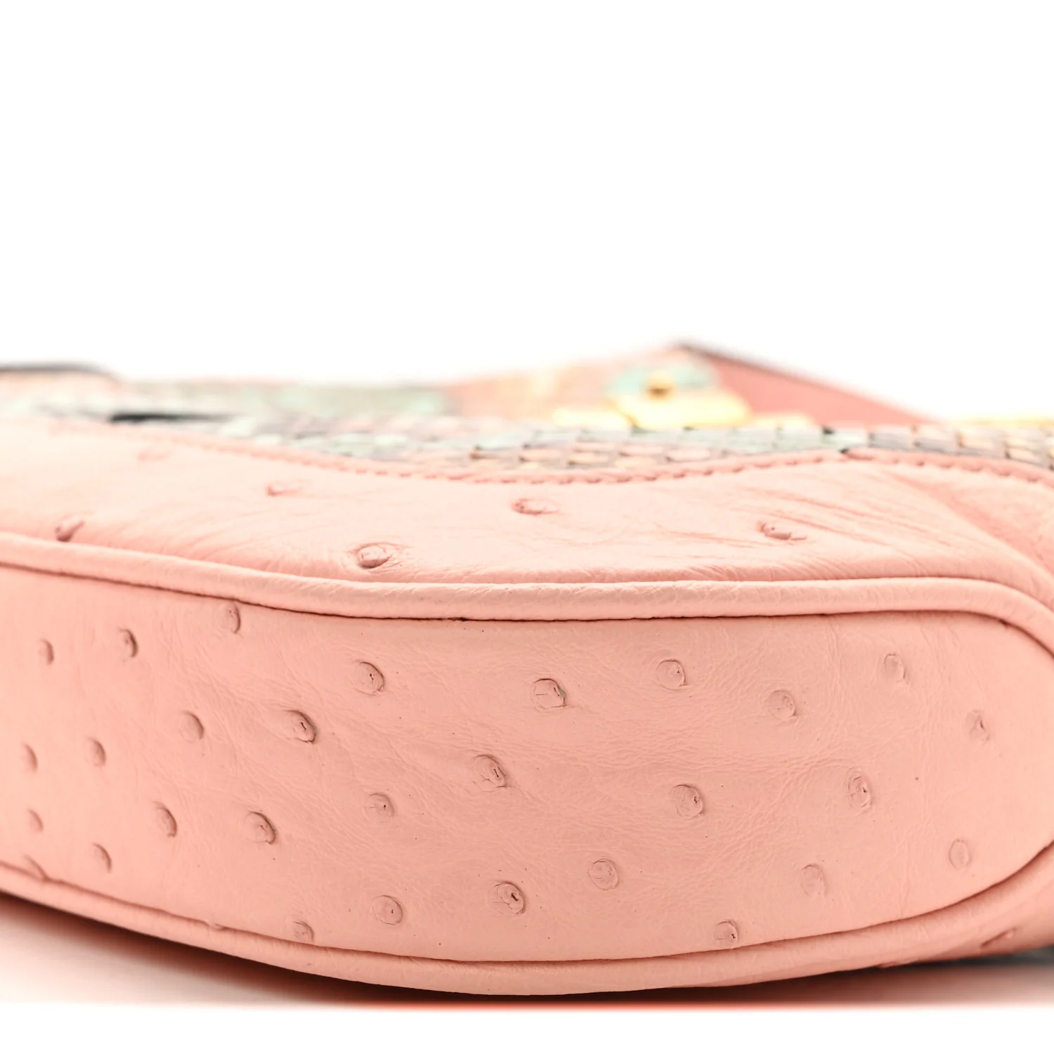 Snakeskin Ostrich Calfskin Small Jackie 1961 Hobo Pink Multicolor - Top Club