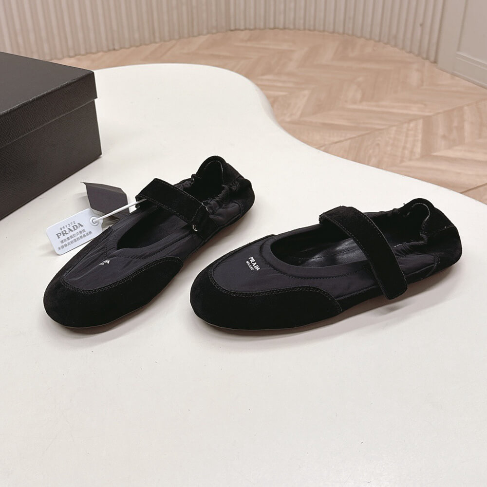 PRADA Re-Nylon and suede ballet flats - Top Club