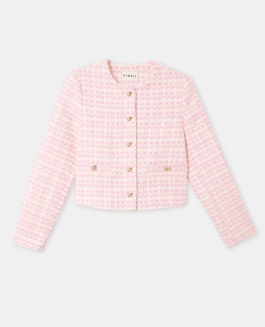 Pimkie Veste droite en tweed avec boutons fantaisie