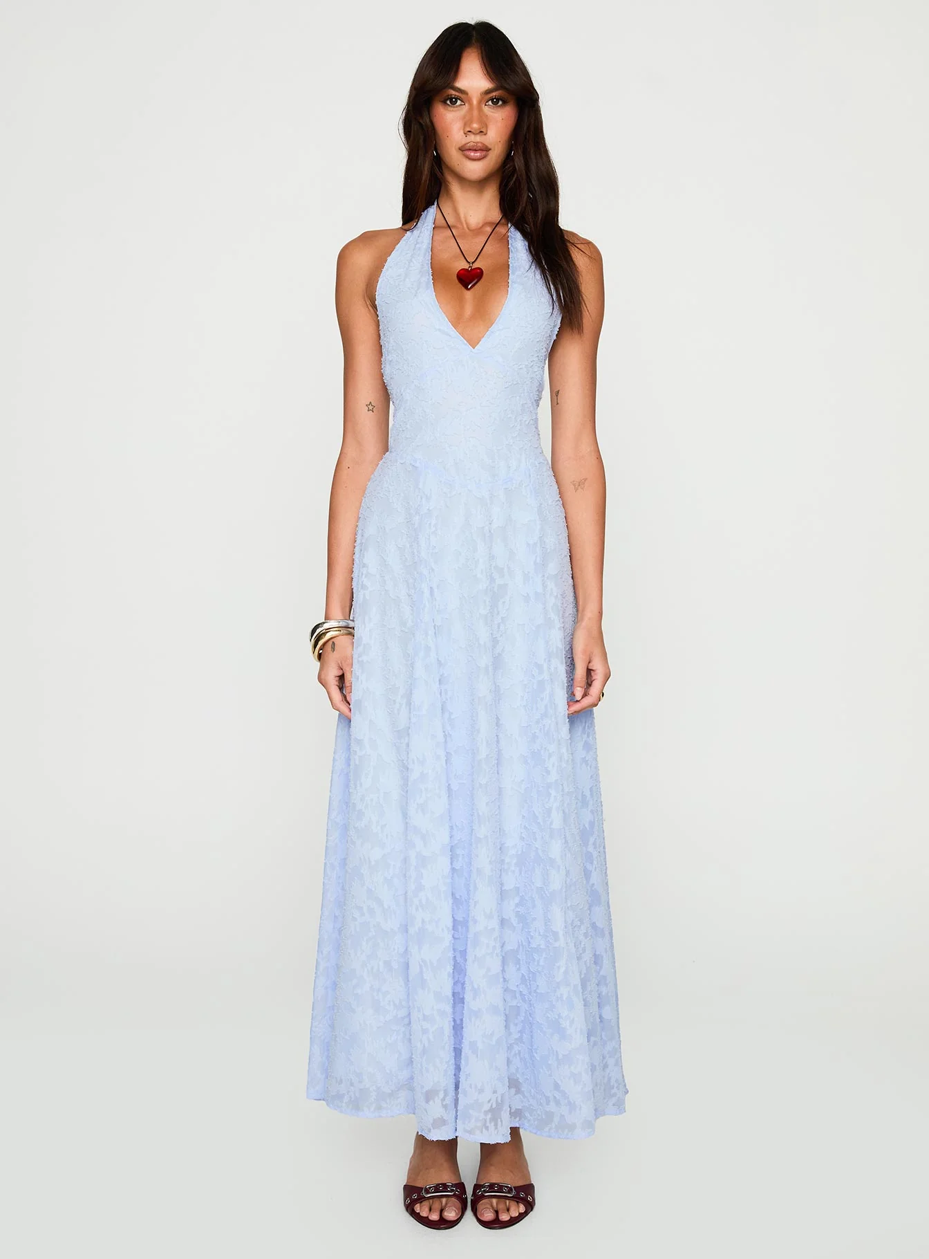 Hours In Silence Drop Waist Maxi Dress Blue