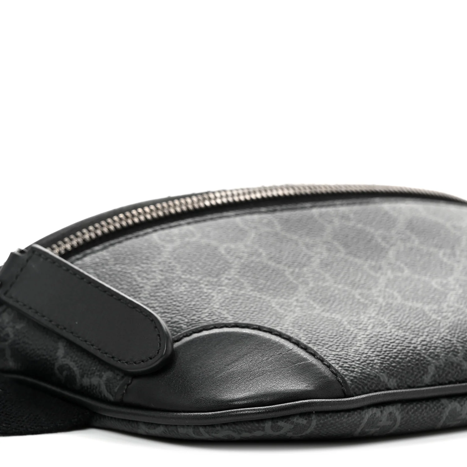 GG Supreme Monogram Emblem Calfskin Small Belt Bag Black Grey - Top Club