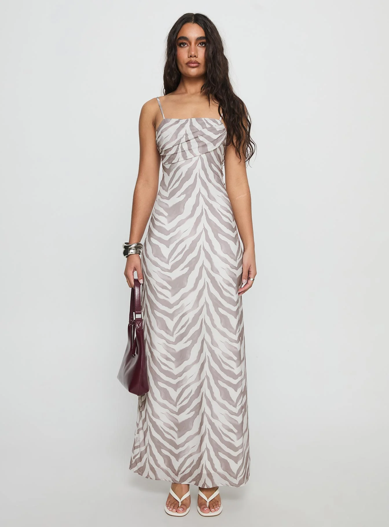 Kierra Mesh Maxi Dress Zebra