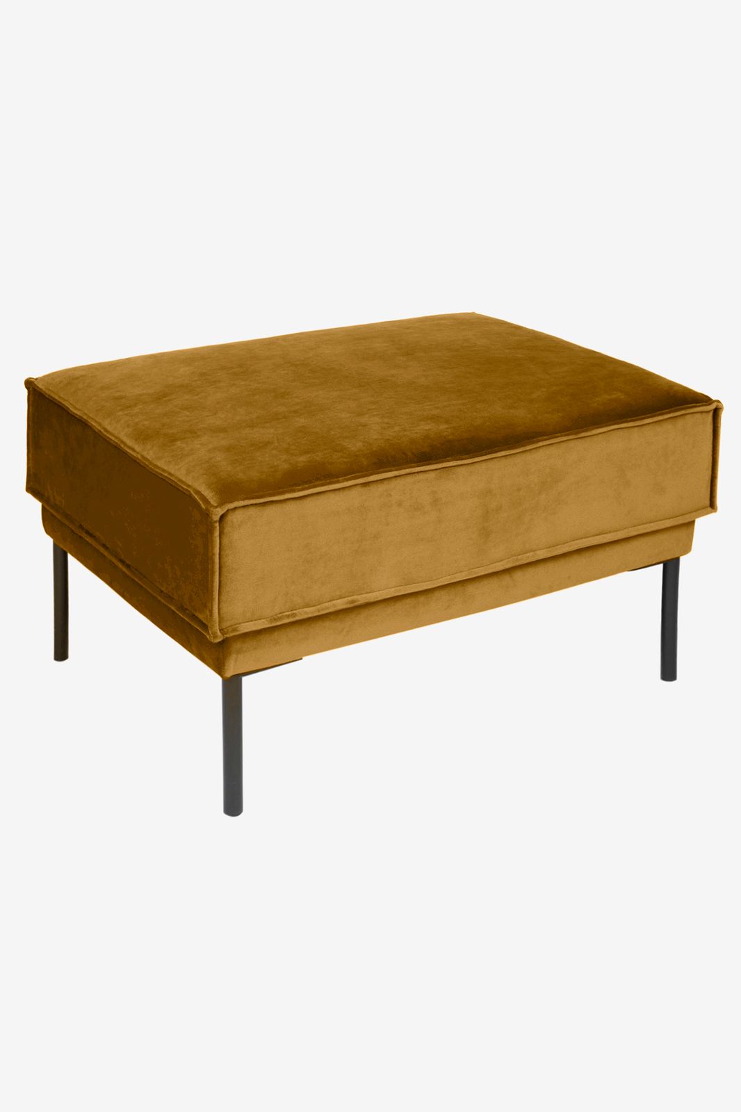 The Duchess velvet hocker Juke okergeel