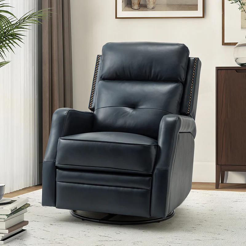 Benito 28.74" Wide Genuine Leather Swivel Rocker Recliner