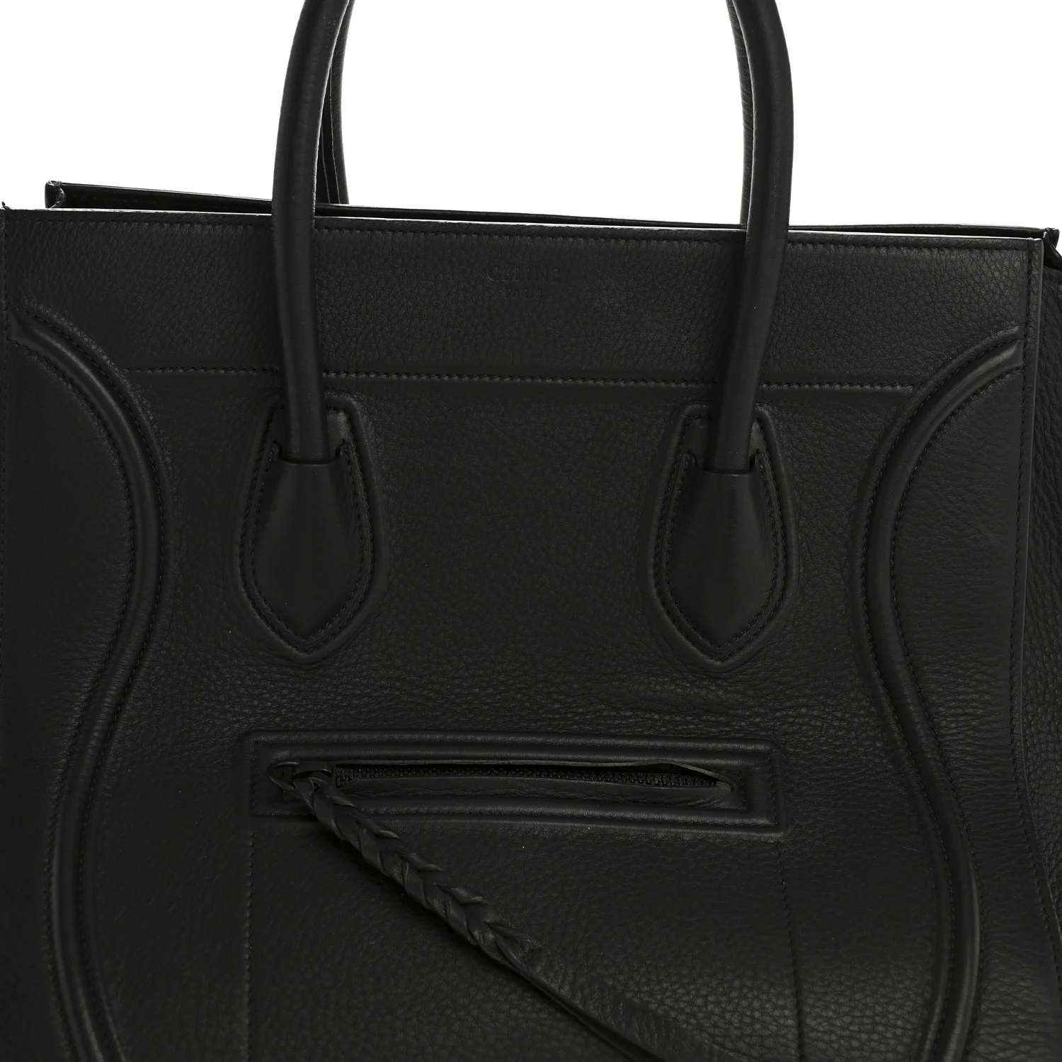 Grained Calfskin Medium Phantom Luggage Black - Top Club