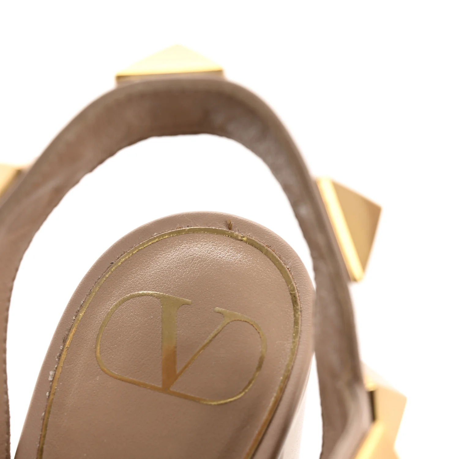 Calfskin Roman Stud 90mm Sandals 37 Rose Cannelle - Top Club