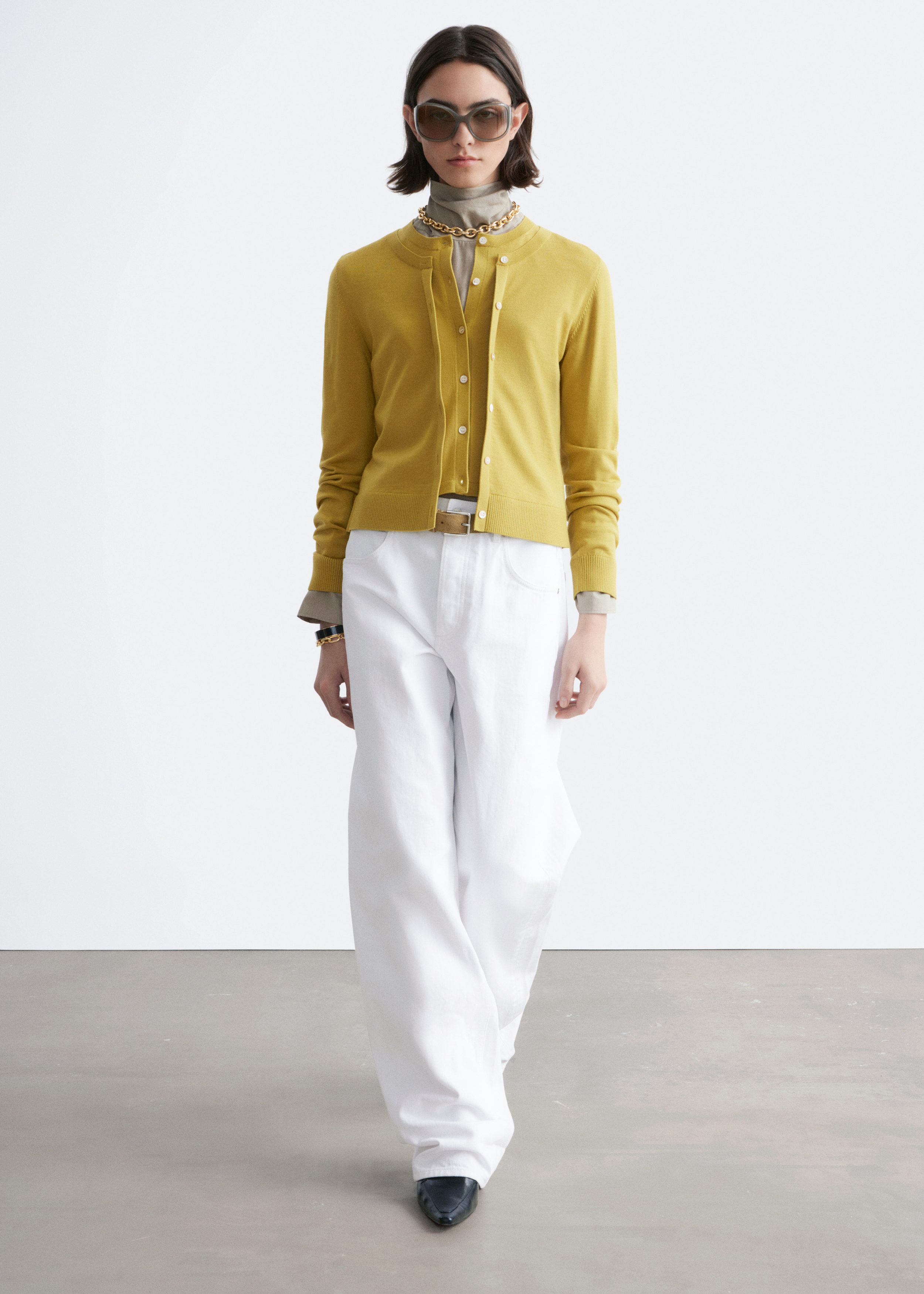 & Other Stories DOUBLE-LAYER MERINO WOOL CARDIGAN