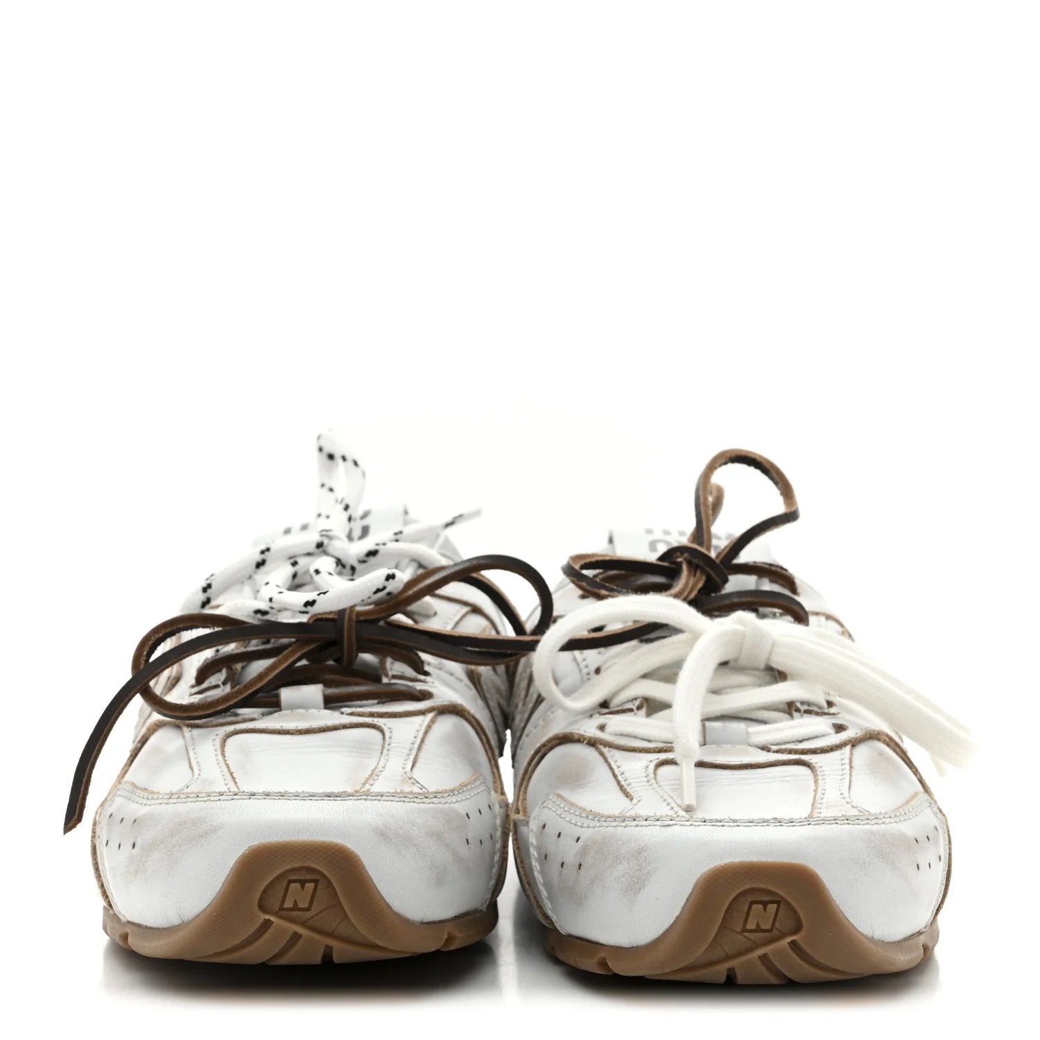 X NEW BALANCE Bleached Calfskin 530 SL Slip-On Sneakers Mules 39 White - Top Club