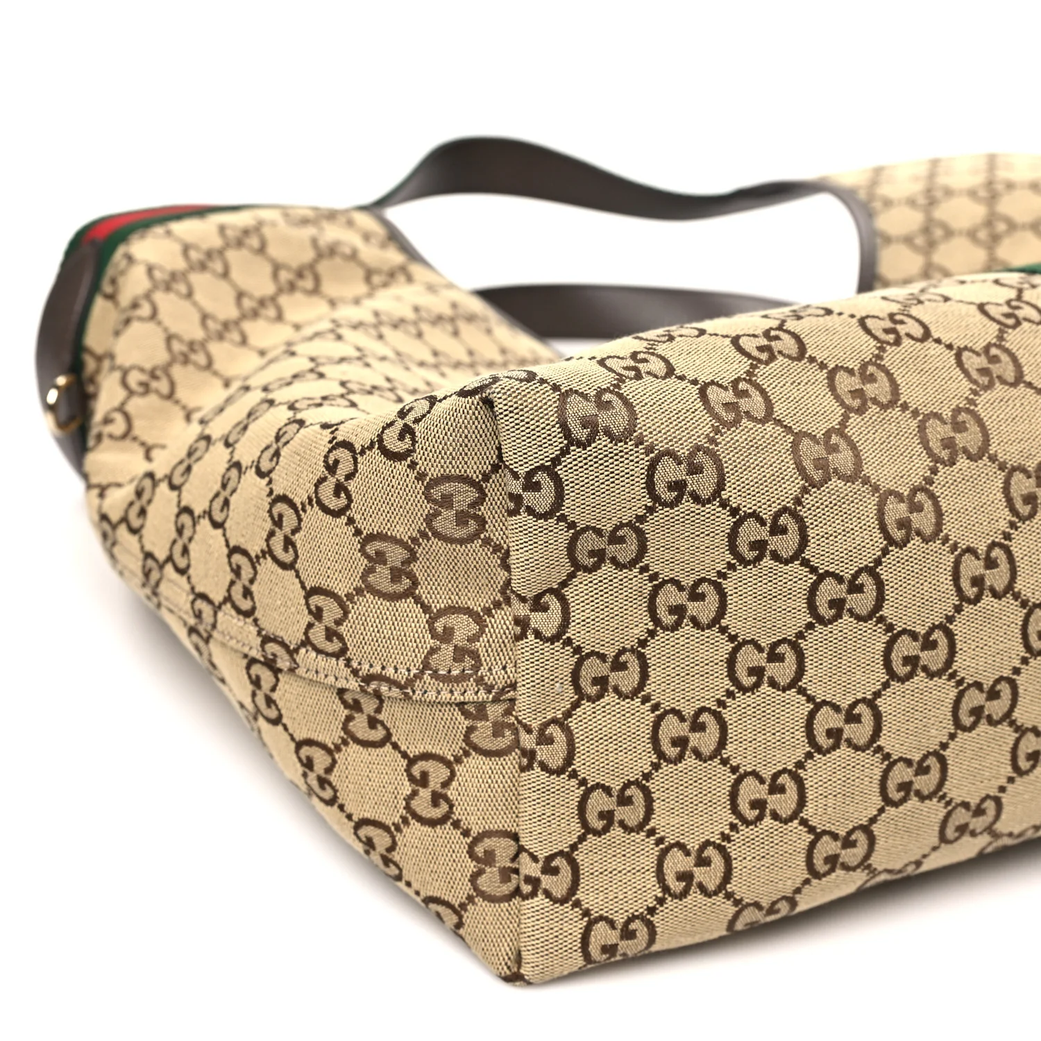 GG Monogram Web Large Giglio Tote Beige Brown - Top Club