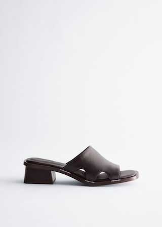 & Other Stories BLOCK HEEL LEATHER SANDALS