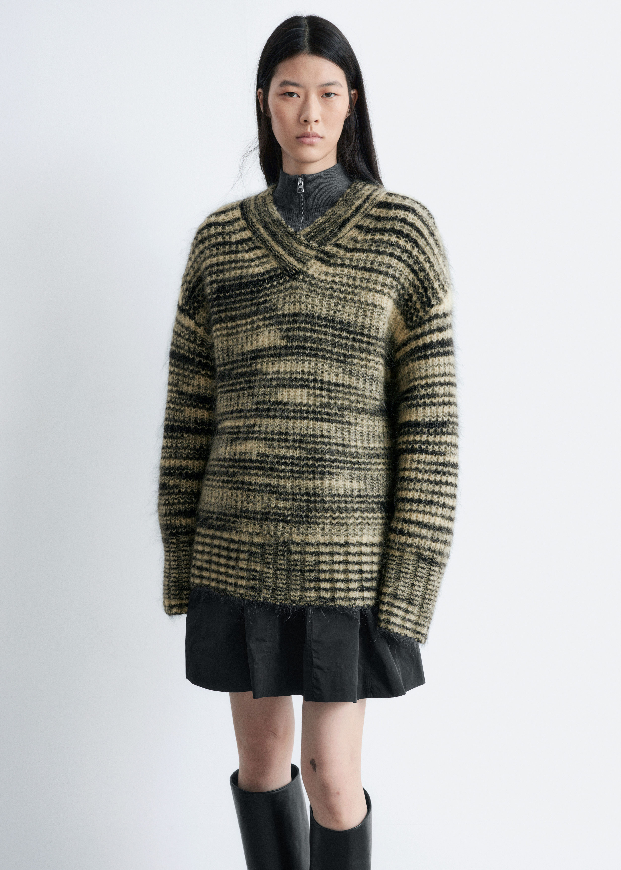 & Other Stories MOHAIR-BLEND V-NECK JUMPER