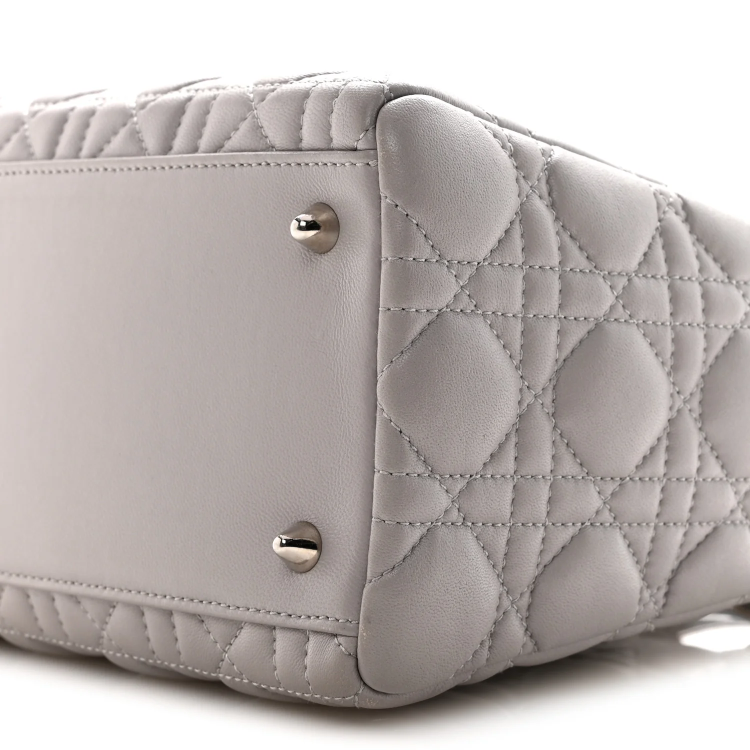 Lambskin Cannage Medium Lady Dior Grey - Top Club