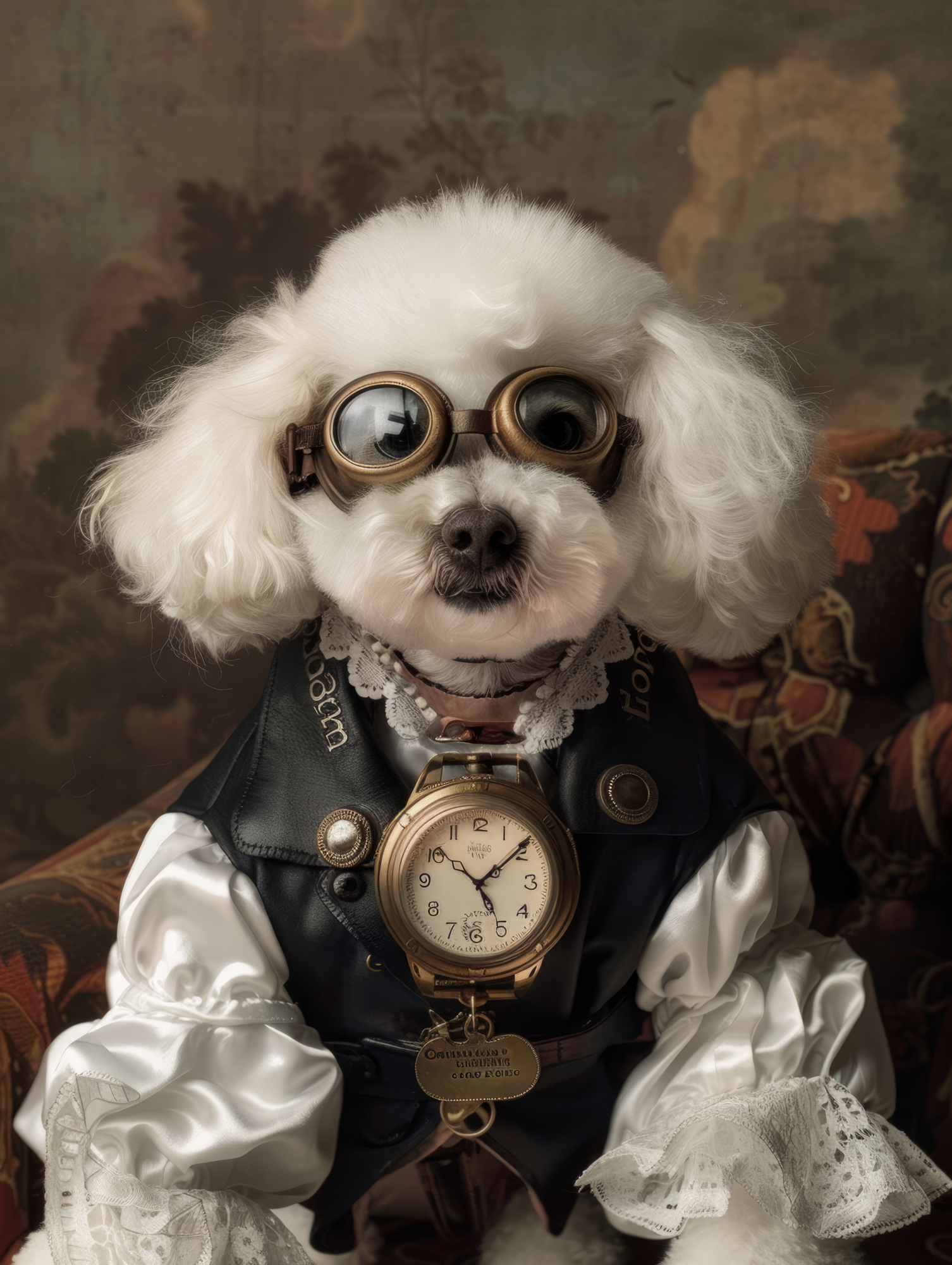 Canvas schilderij van een Bichon Frise 100x200 cm