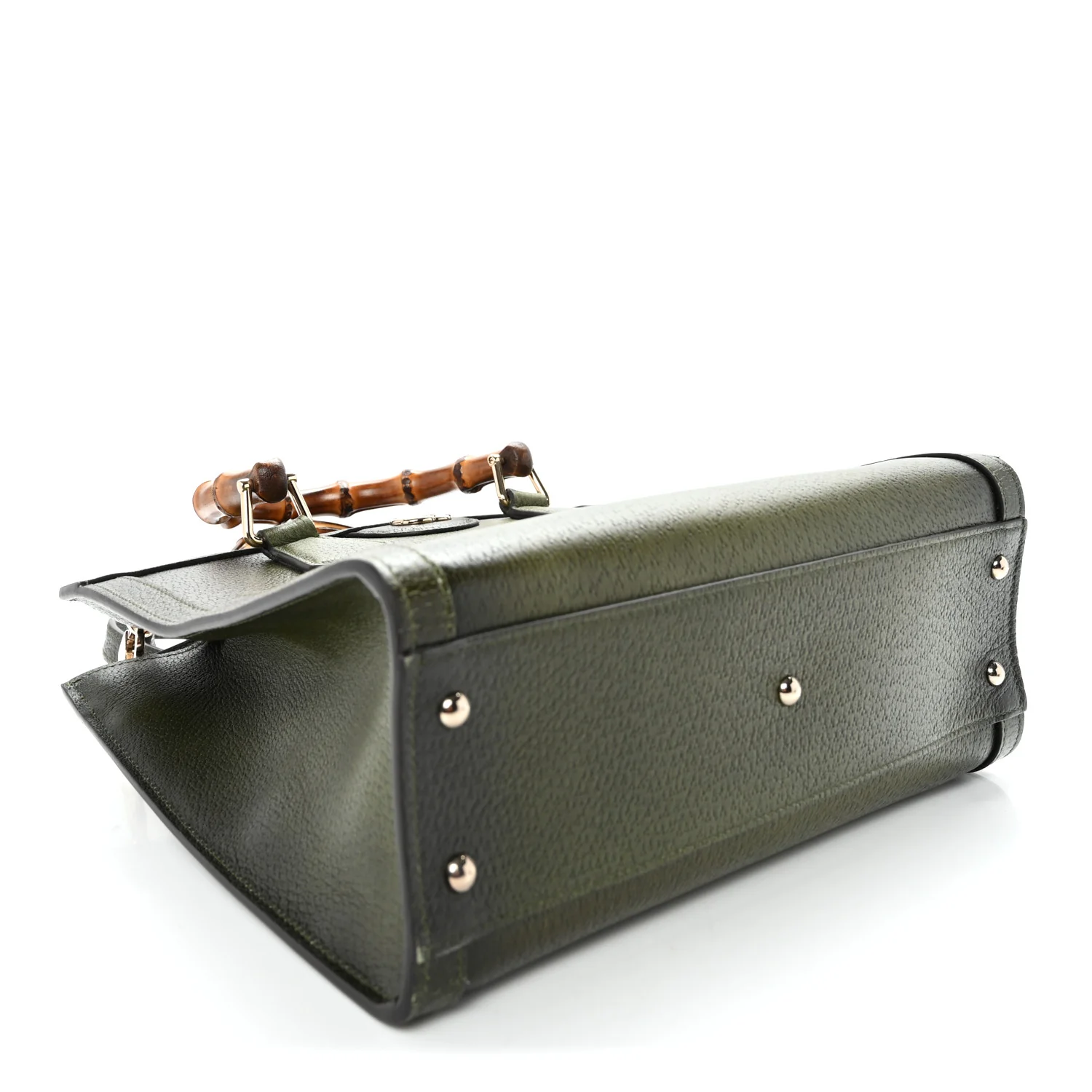 Textured Dollar Calfskin Web Small Diana Tote Bag Green Ombre - Top Club