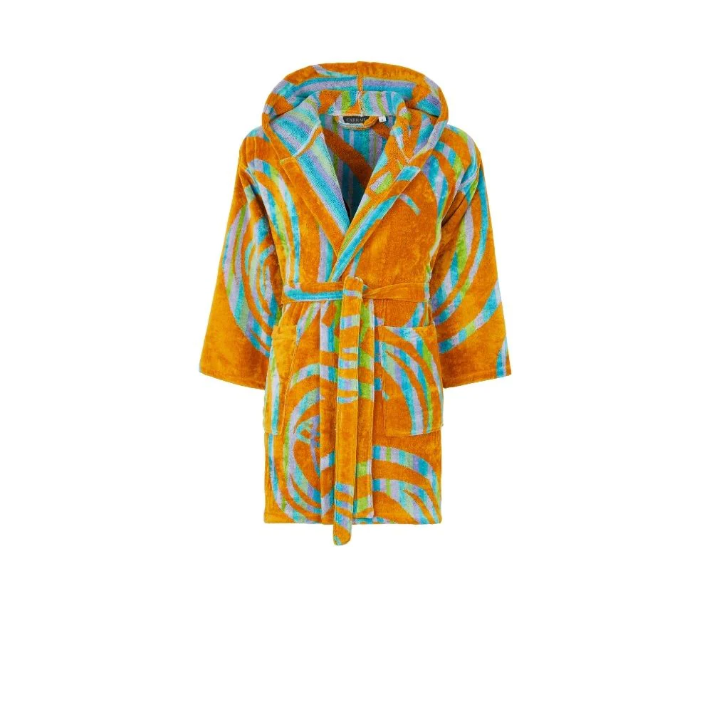 Accappatoio Con Cappuccio In Spugna Halaveli Tg. M Arancio Carrara