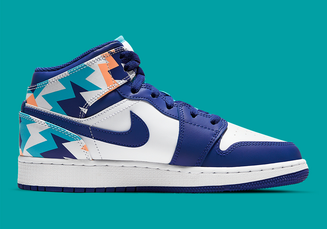 Air Jordan 1 Mid GS  Geometric Pint  555112-105 - Sneaker Replica Workshop