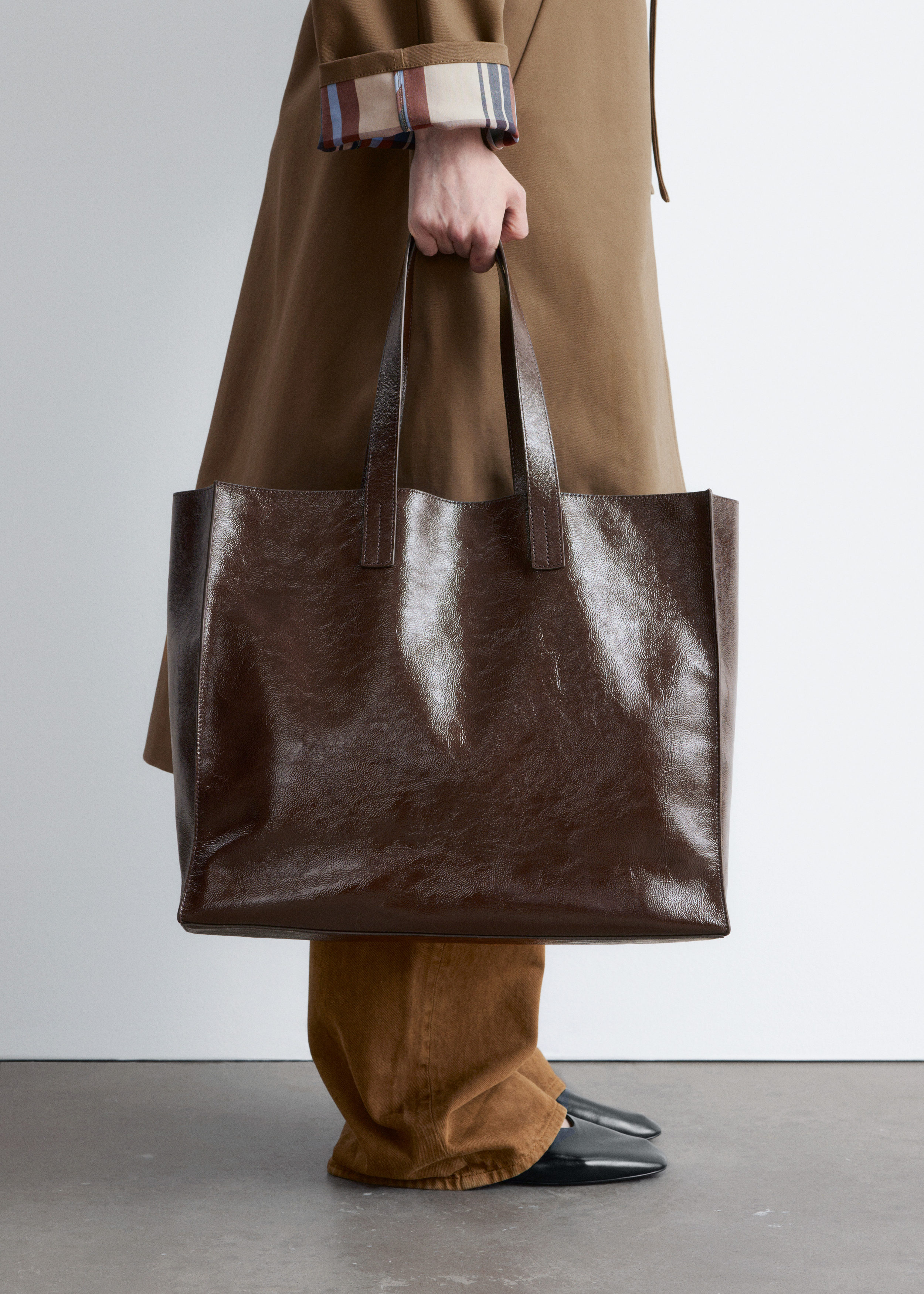 & Other Stories LEATHER TOTE BAG