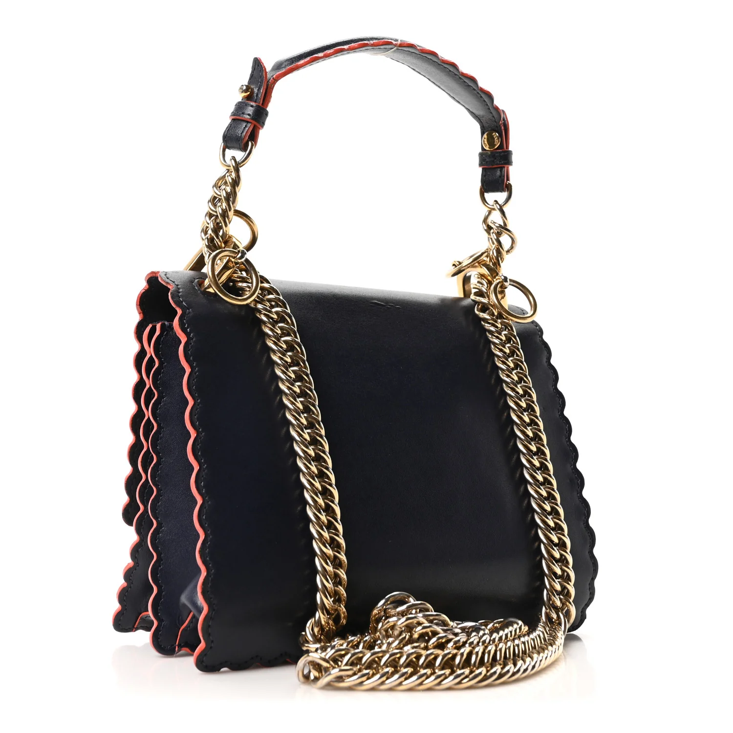 Vitello Liberty Scalloped Studded Small Kan I Shoulder Bag Blueberry - Top Club
