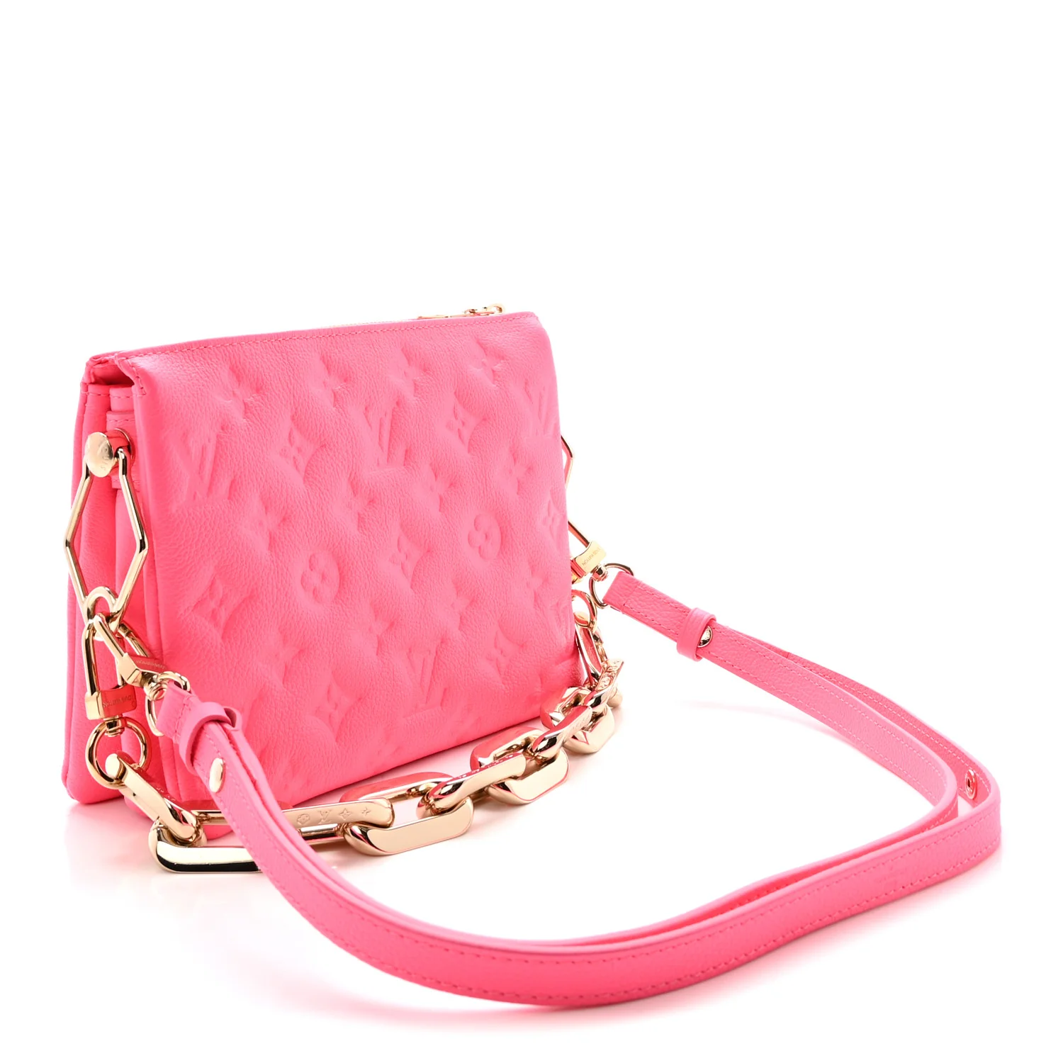 Calfskin Embossed Monogram Coussin BB Rose Fluo - Top Club