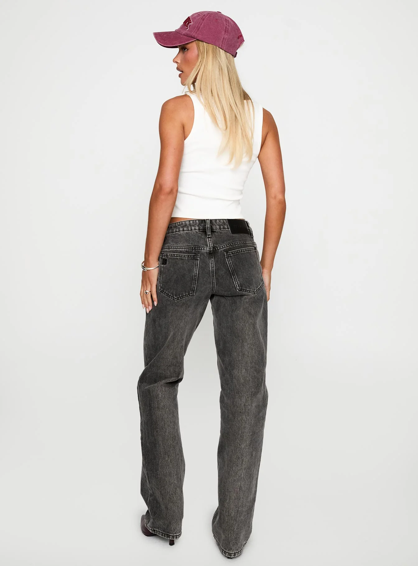 Better Half Low Rise Straight Leg Jeans Charcoal