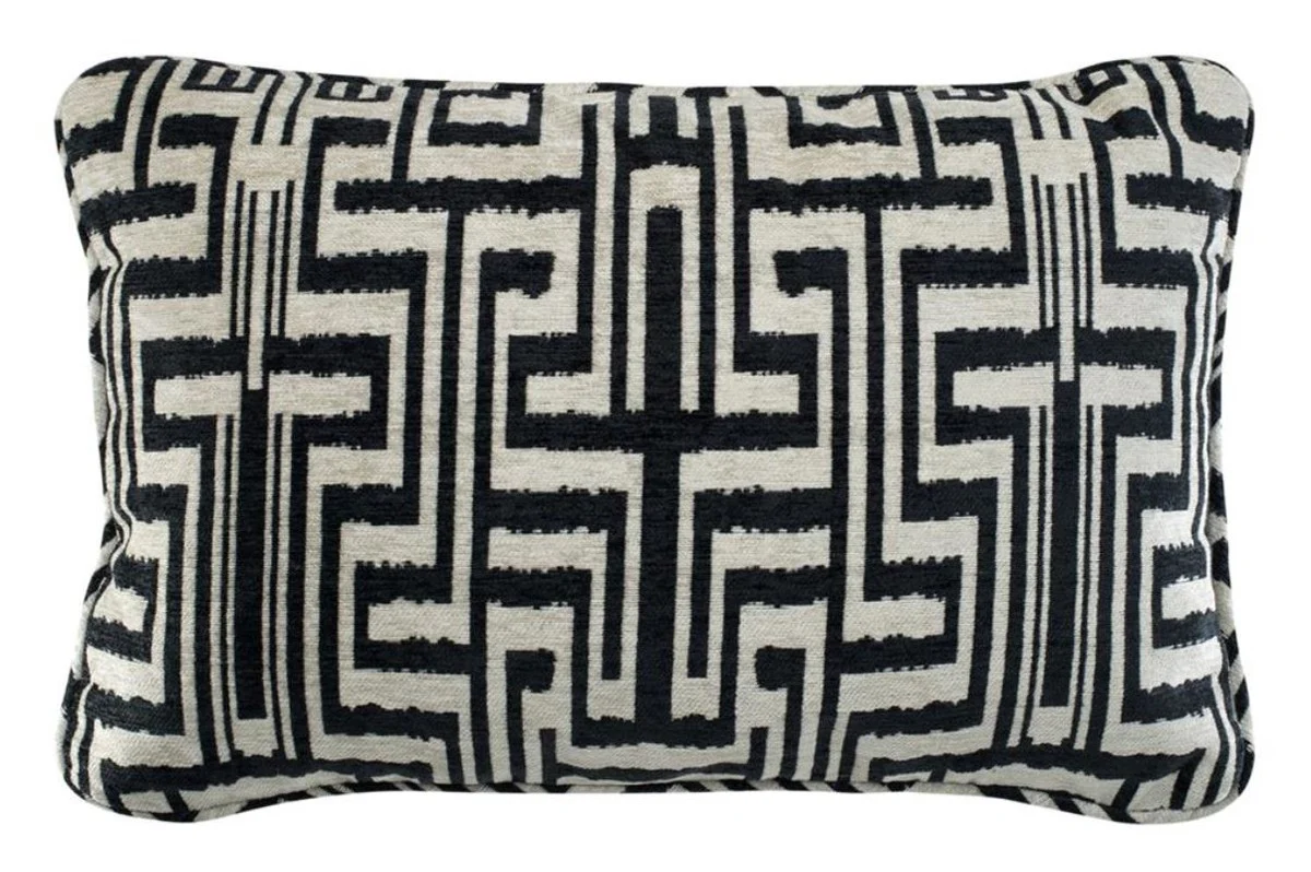 Designer decorative cushion black / beige 60 x H. 40 cm - luxury collection