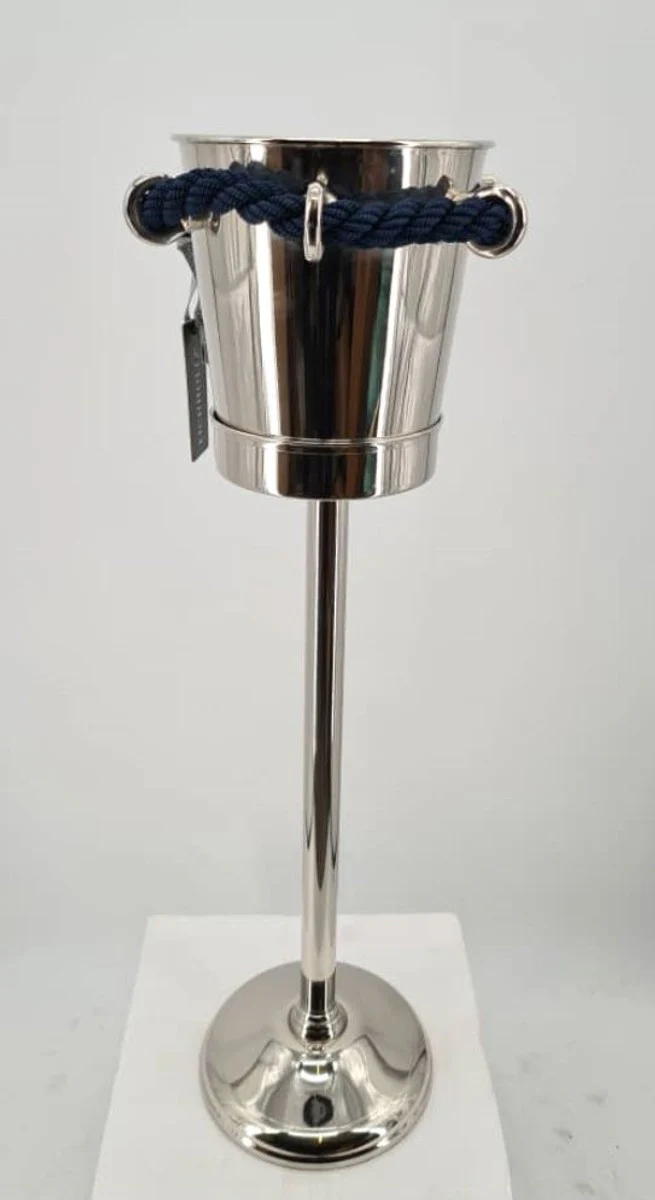 Luxury wine cooler with stand silver / dark blue - champagne cooler