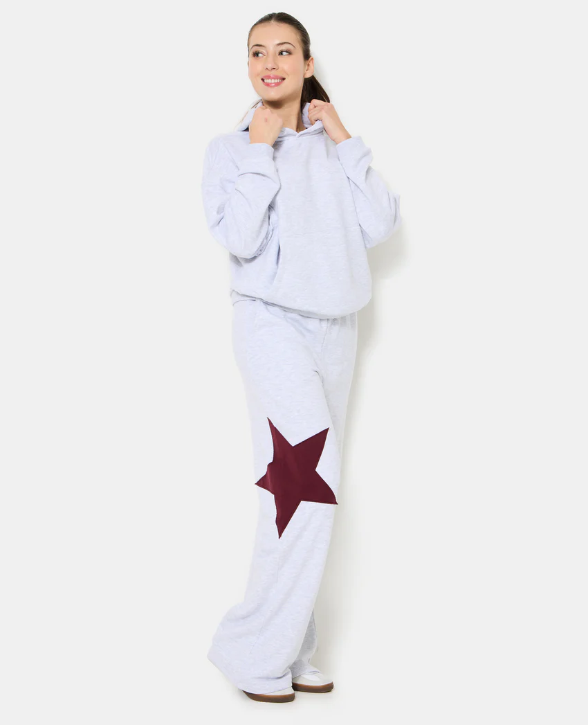 Pimkie Pantalon large en molleton avec étoile contrastée
