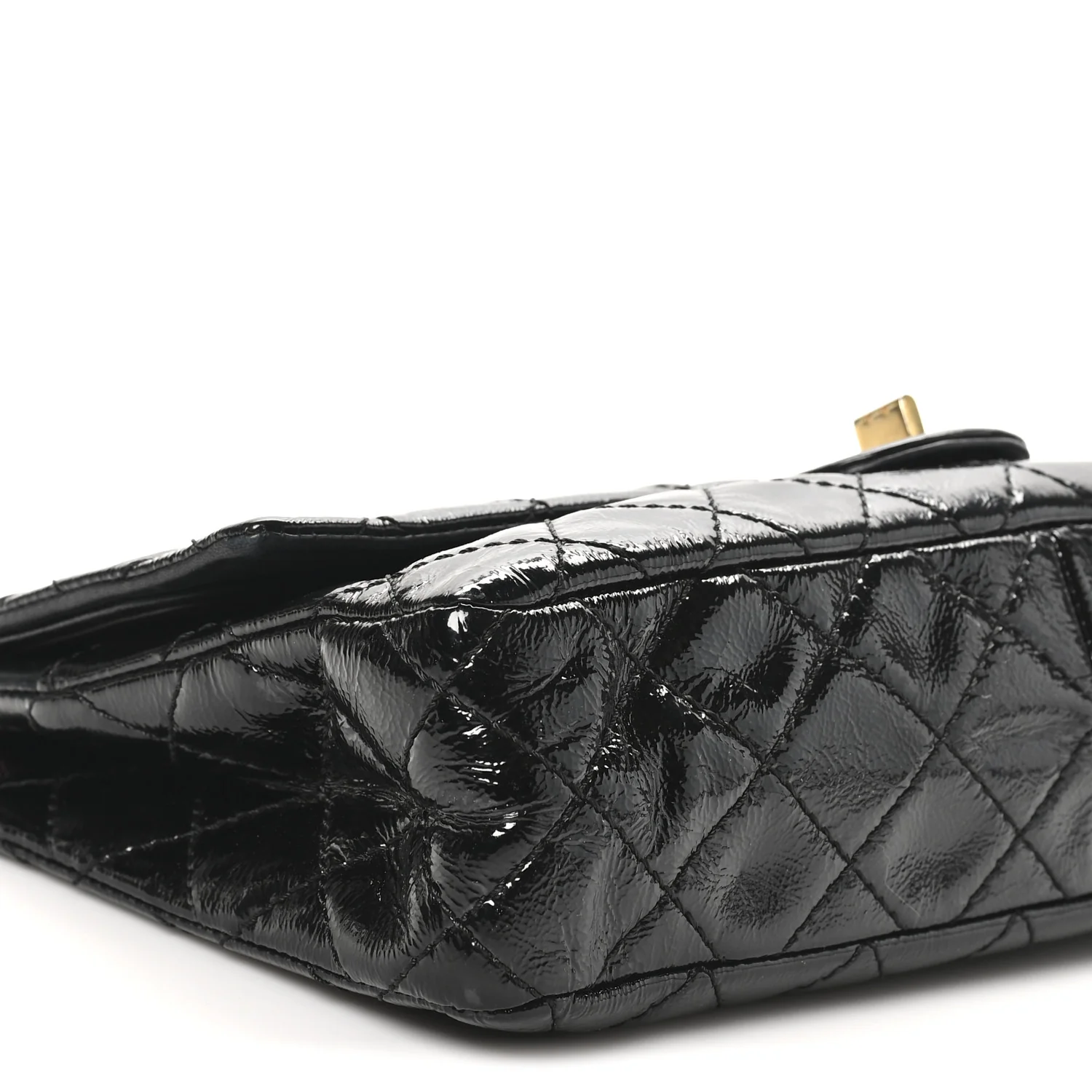 Distressed Patent Quilted 2.55 Reissue 226 Flap Black - Top Club