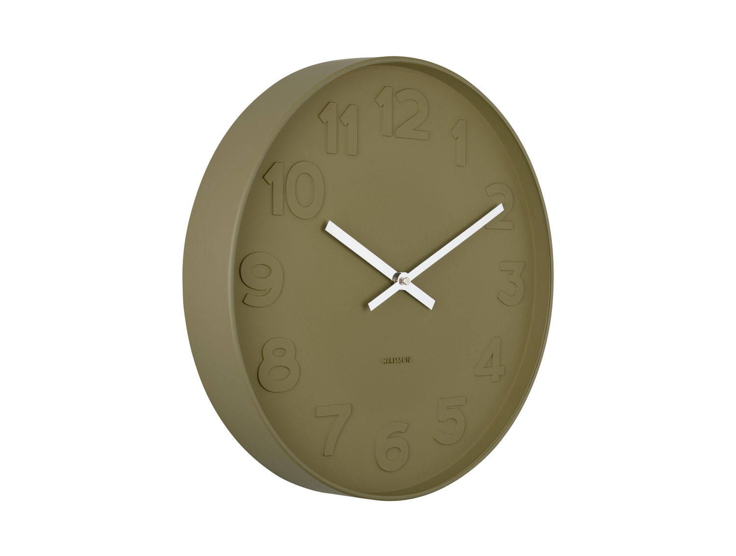 Wall clock Mr. Green numbers, moss green