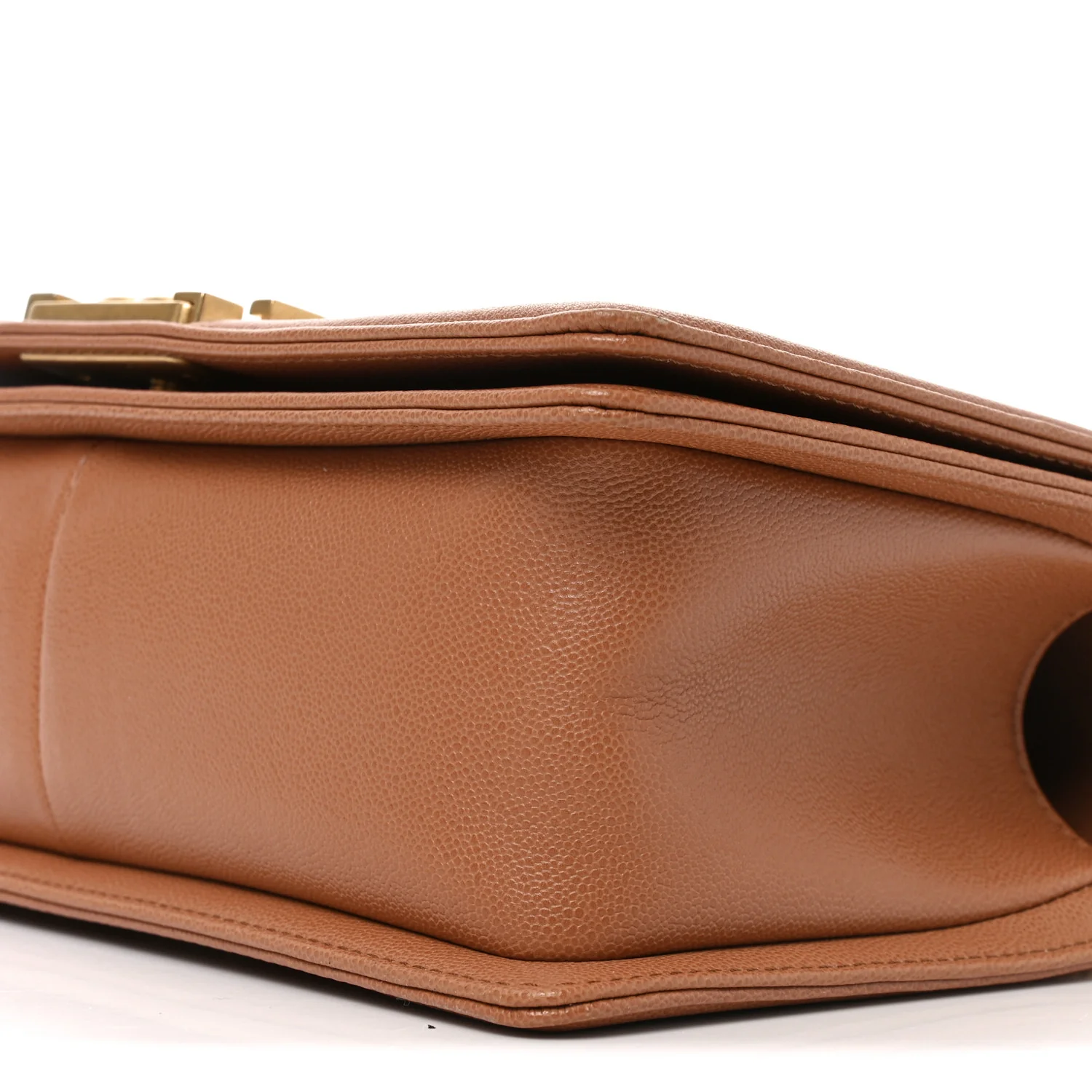 Caviar Chevron Quilted Medium Boy Flap Brown - Top Club